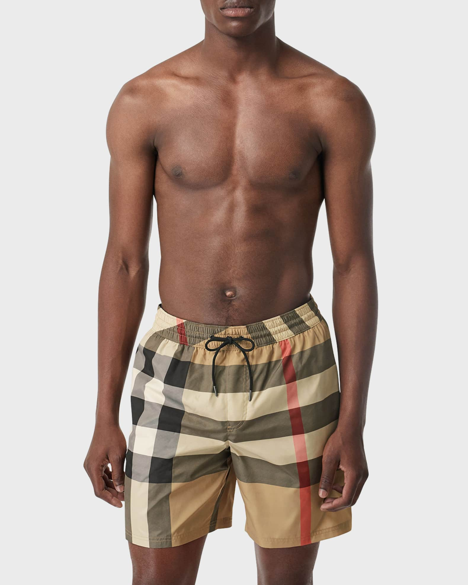 Burberry Guildes Vintage-Check Swim Shorts in Beige