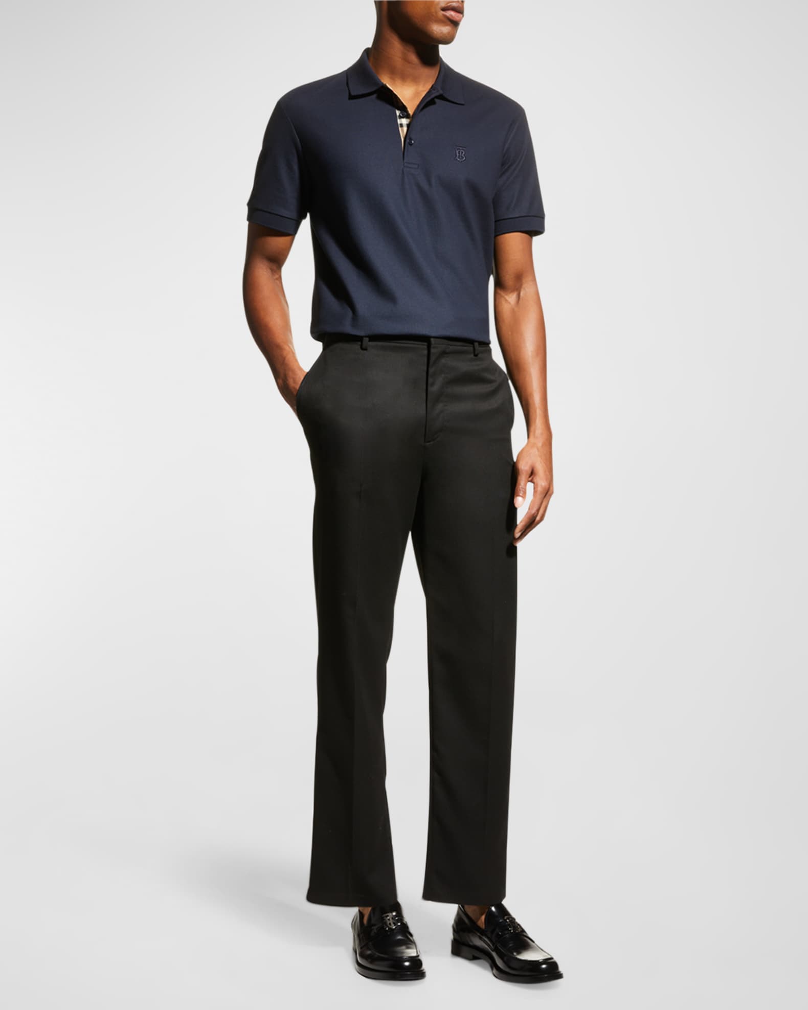 Burberry Men s Eddie Pique Polo Shirt Navy Neiman Marcus