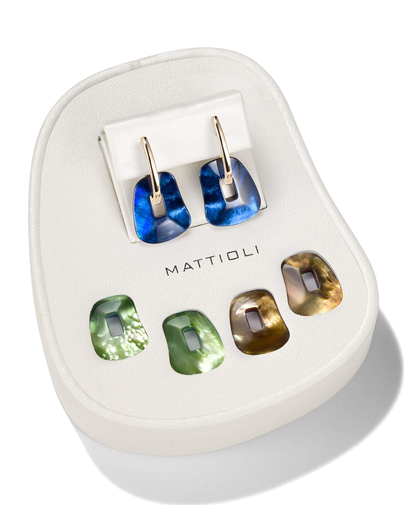 Puzzle Hoop Earrings, Mother-of-Pearl 0