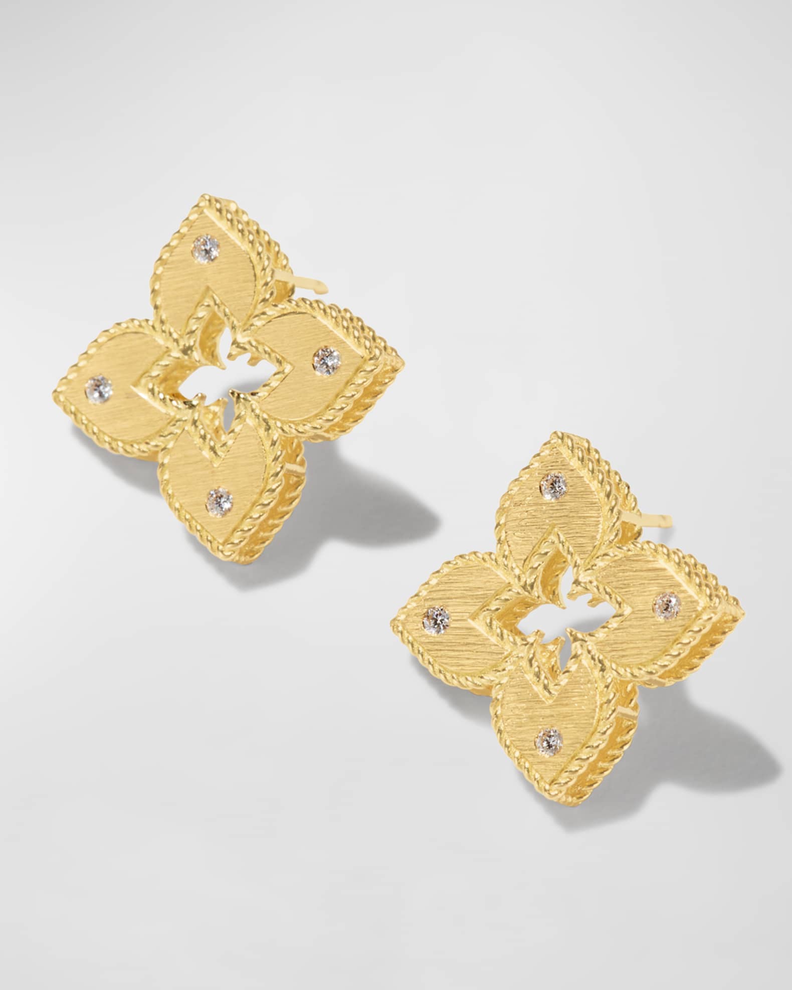Louis Vuitton Sun Blossom Stud 18K White Gold and Diamonds Earrings