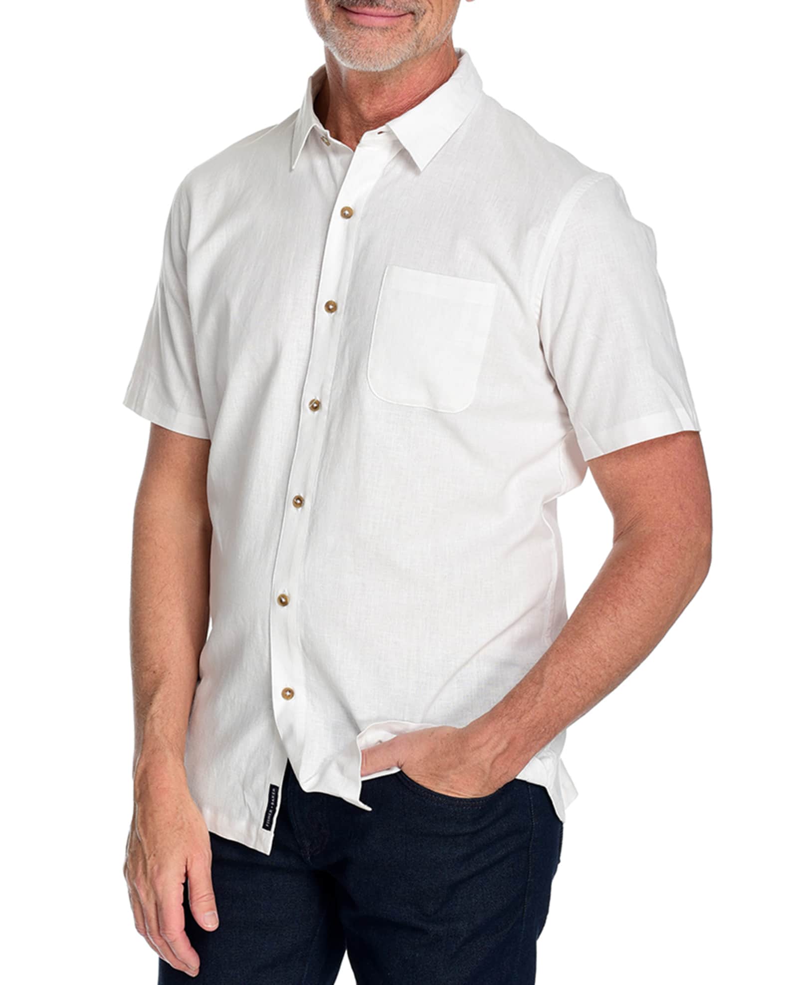 Fisher + Baker Men's Radium Short Sleeve Sport Shirt | Neiman Marcus