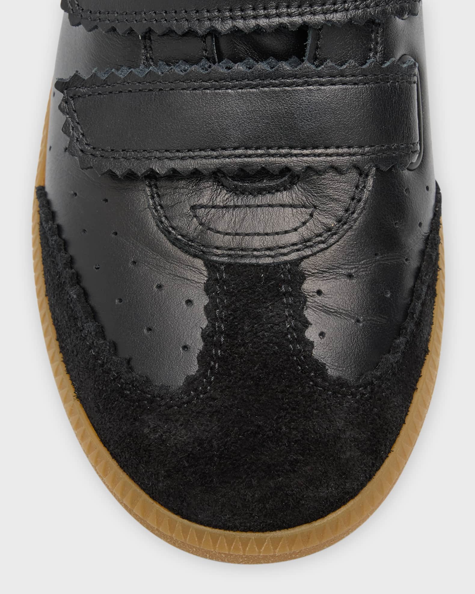 Isabel Marant Beth Perforated Leather Grip-Strap Sneakers