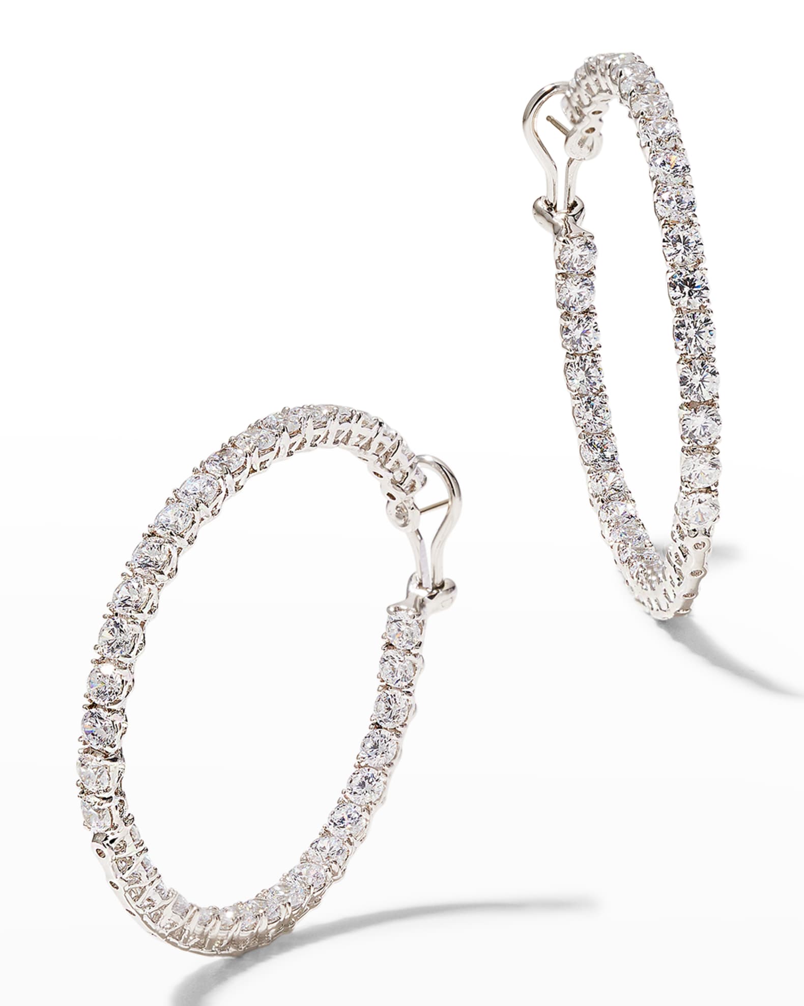 Cubic zirconia hoop earrings inside out shop