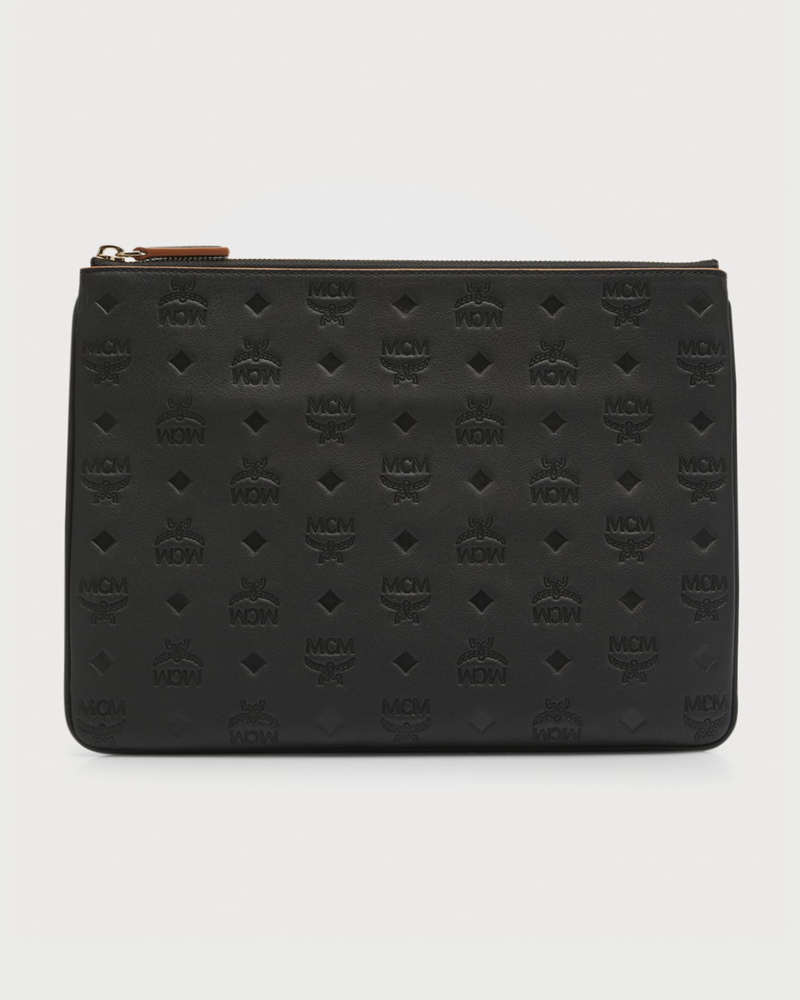 Klara Medium Monogrammed Leather Clutch Bag 0