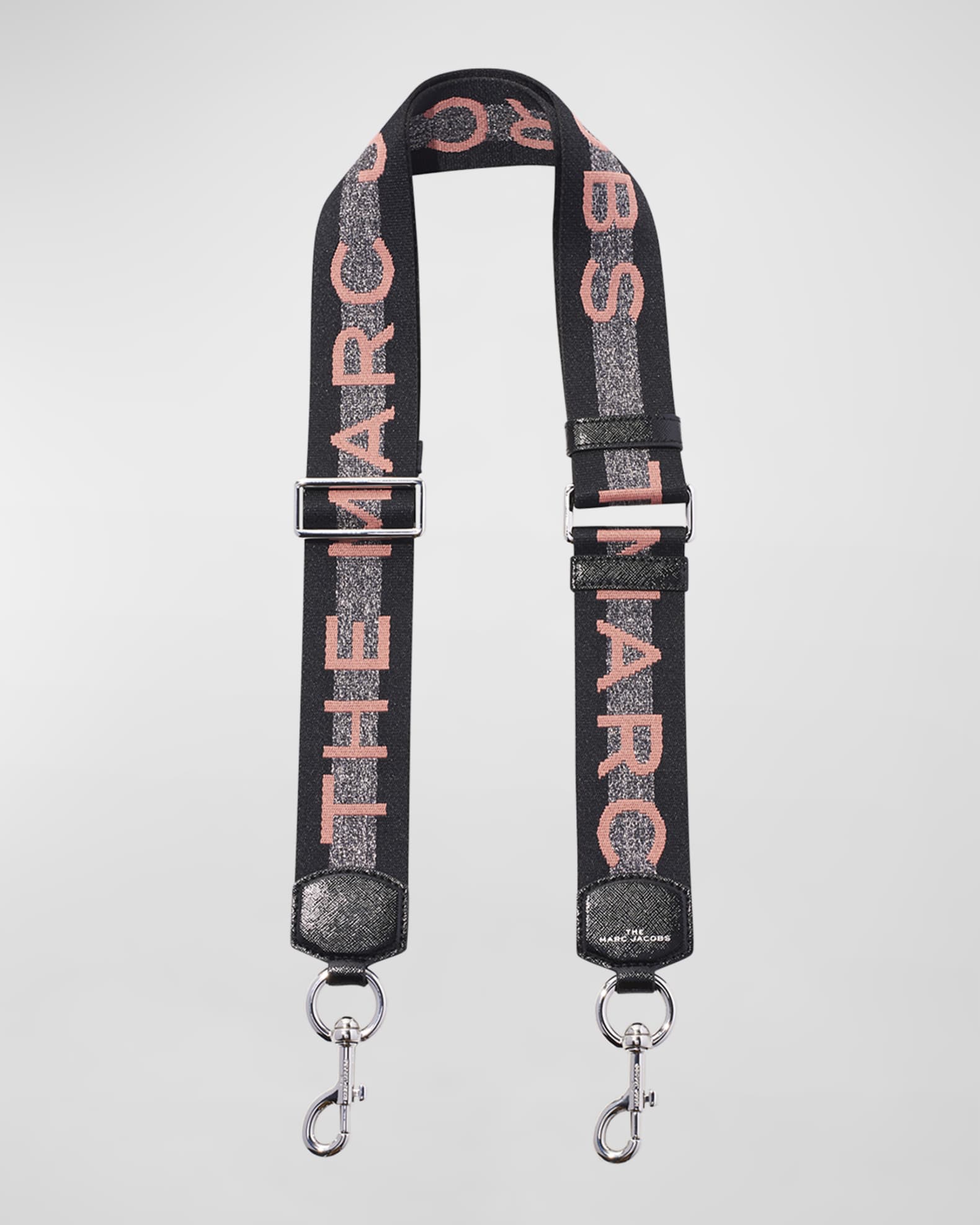 Marc Jacobs The Thin Outline Logo Black Gold Webbing Strap