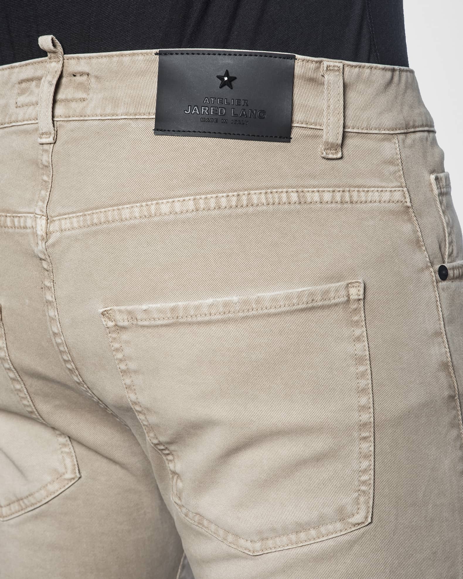 Jared Lang Men s Skinny Solid Khaki Jeans Neiman Marcus