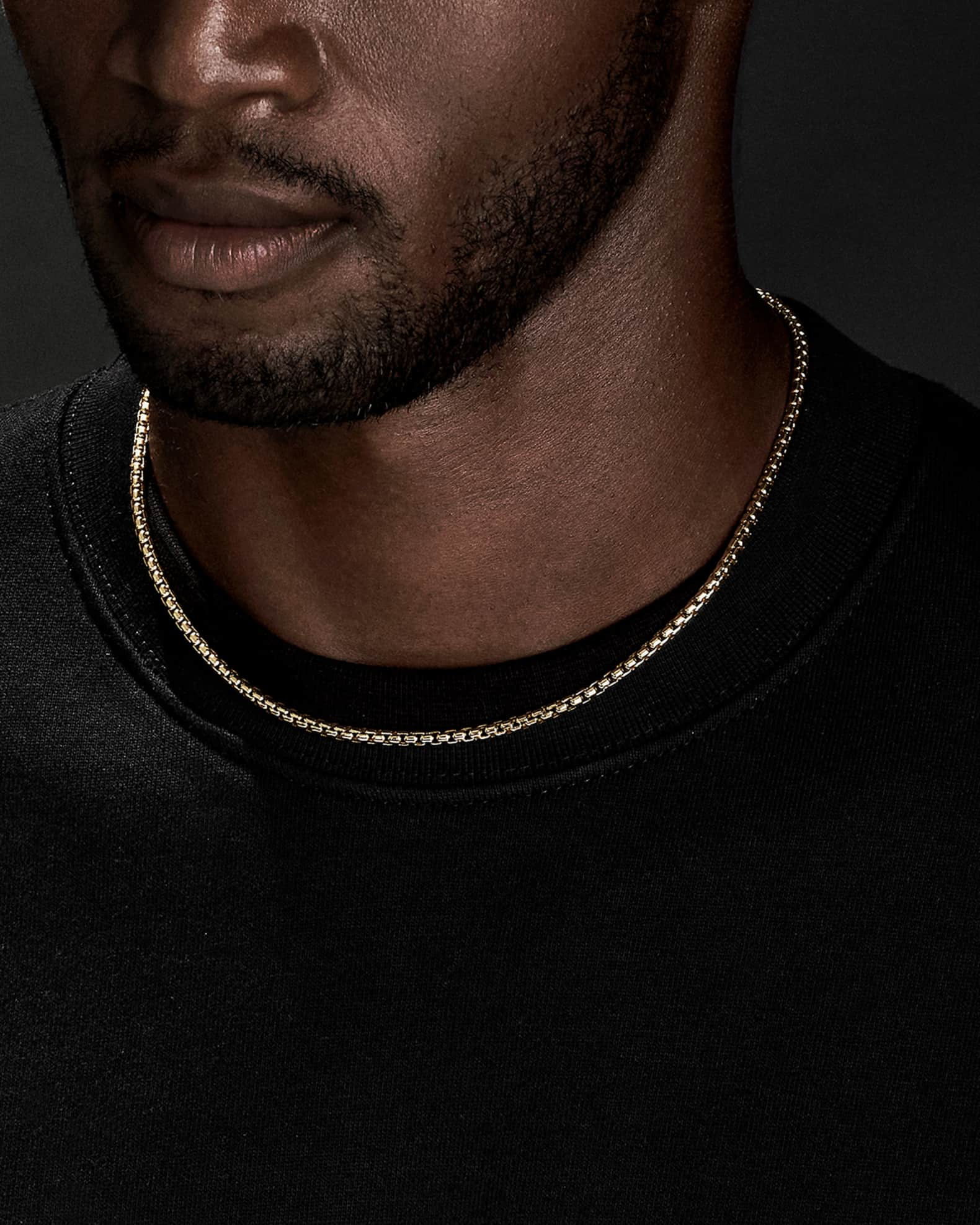 Men's Box Chain Necklace in 18K Gold Neiman Marcus