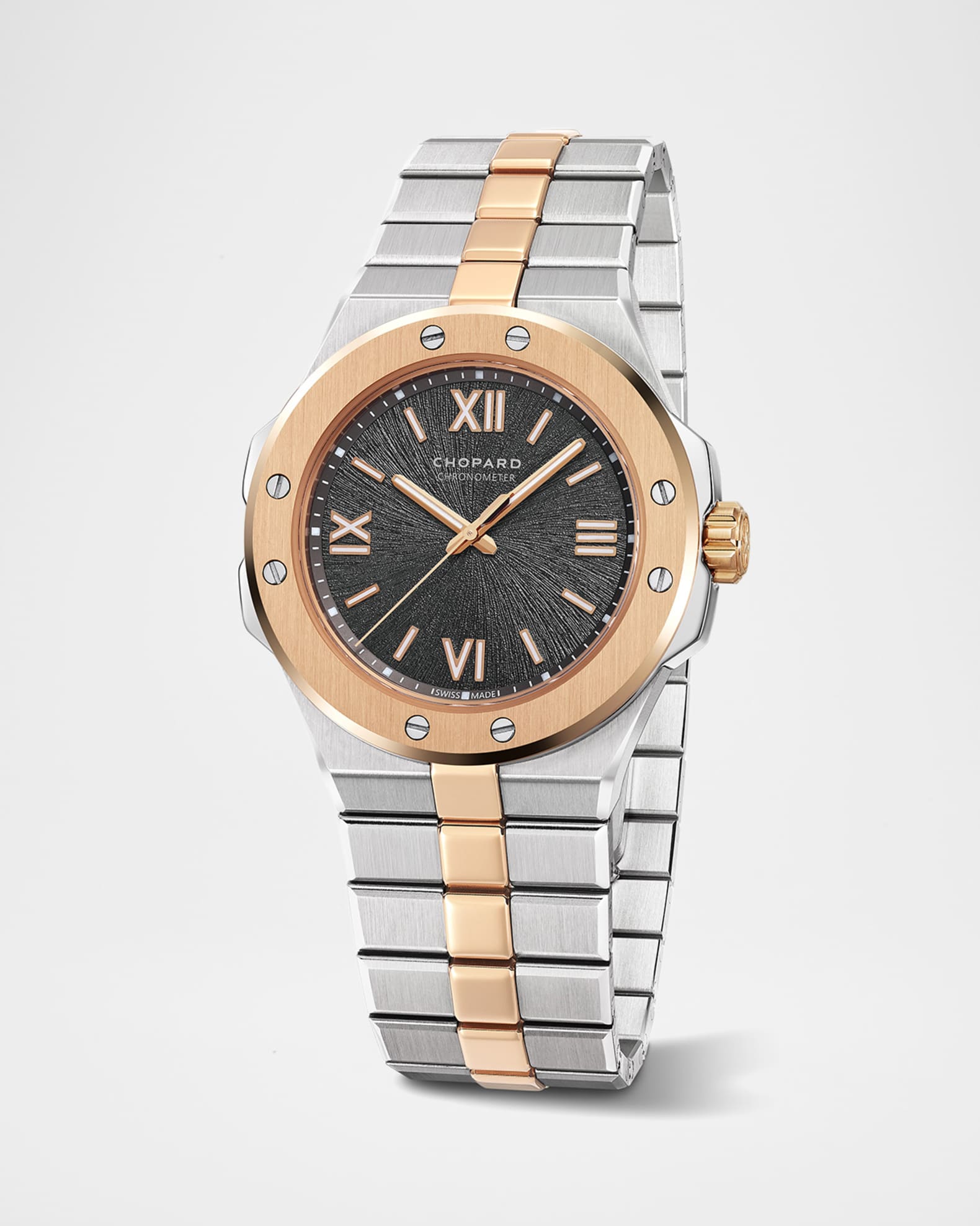36mm Two-Tone Watch w/ Bracelet Strap, Gray 1