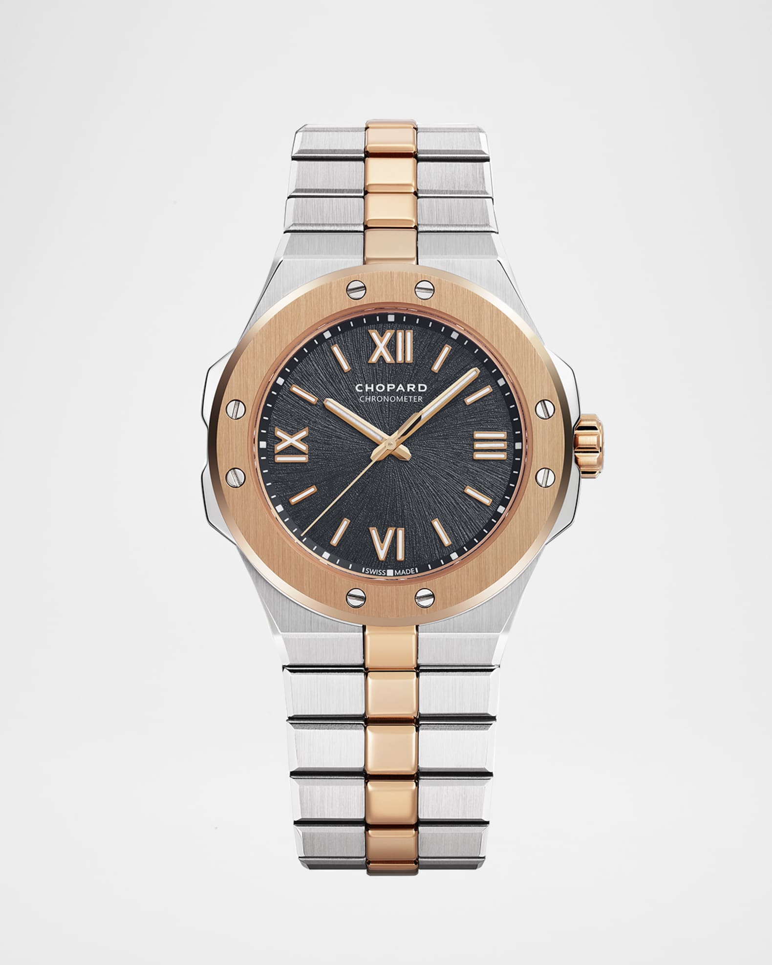 36mm Two-Tone Watch w/ Bracelet Strap, Gray 0
