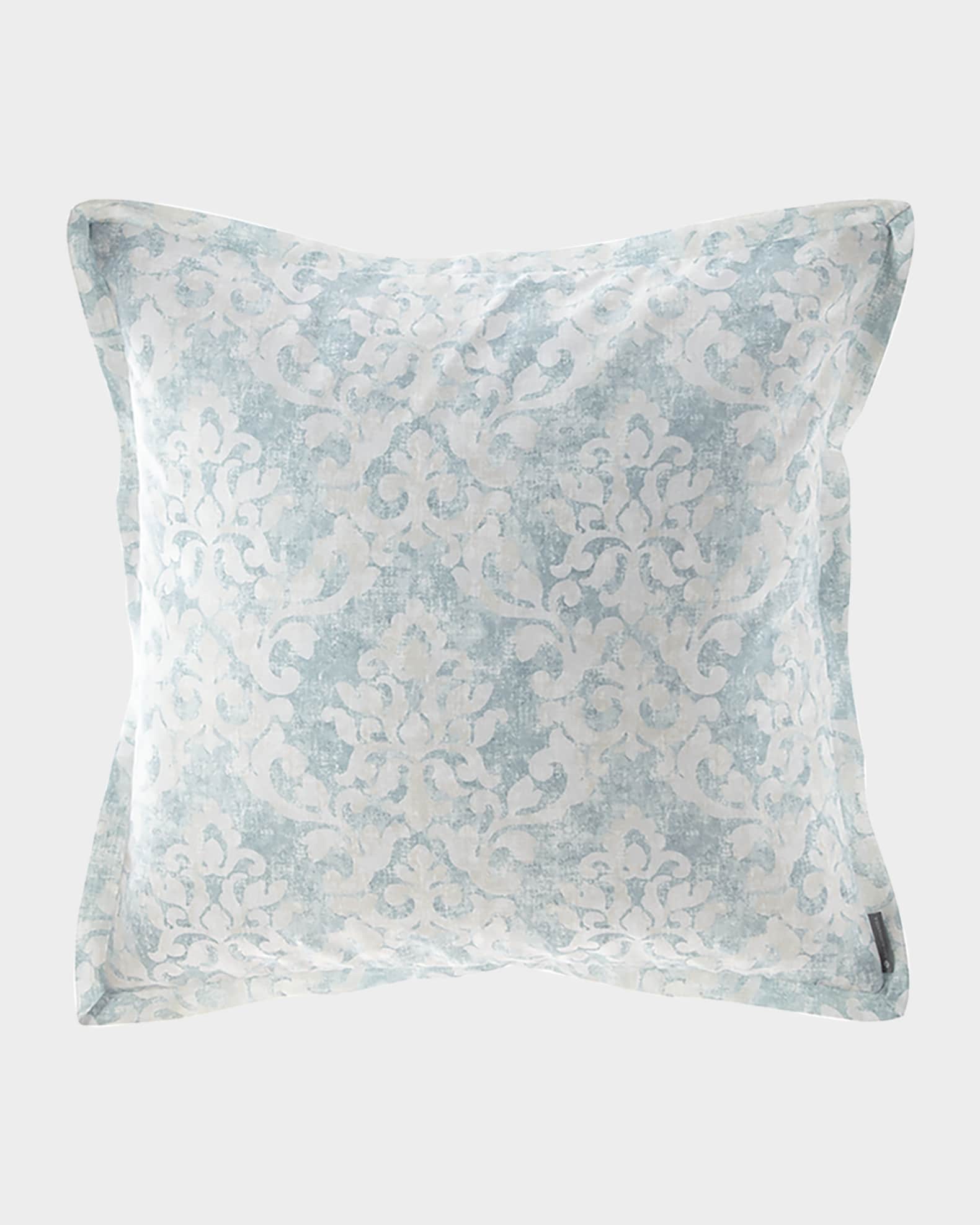Milan Euro Pillow Spa Faded Damask Venetian Linen 26 x 26 0