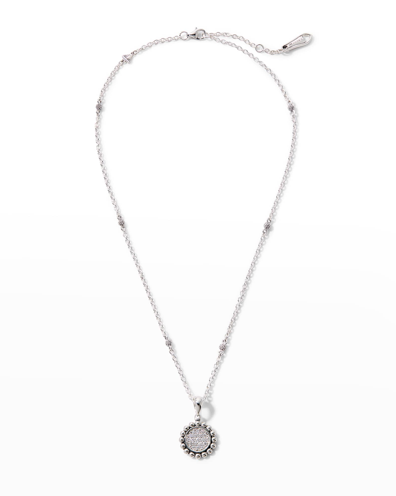 LAGOS Caviar Spark Diamond Circle Pendant Necklace | Neiman Marcus