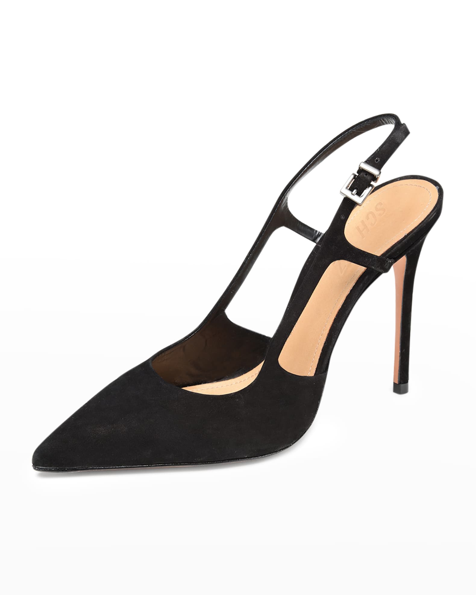 Boris Suede Slingback High-Heel Pumps 1