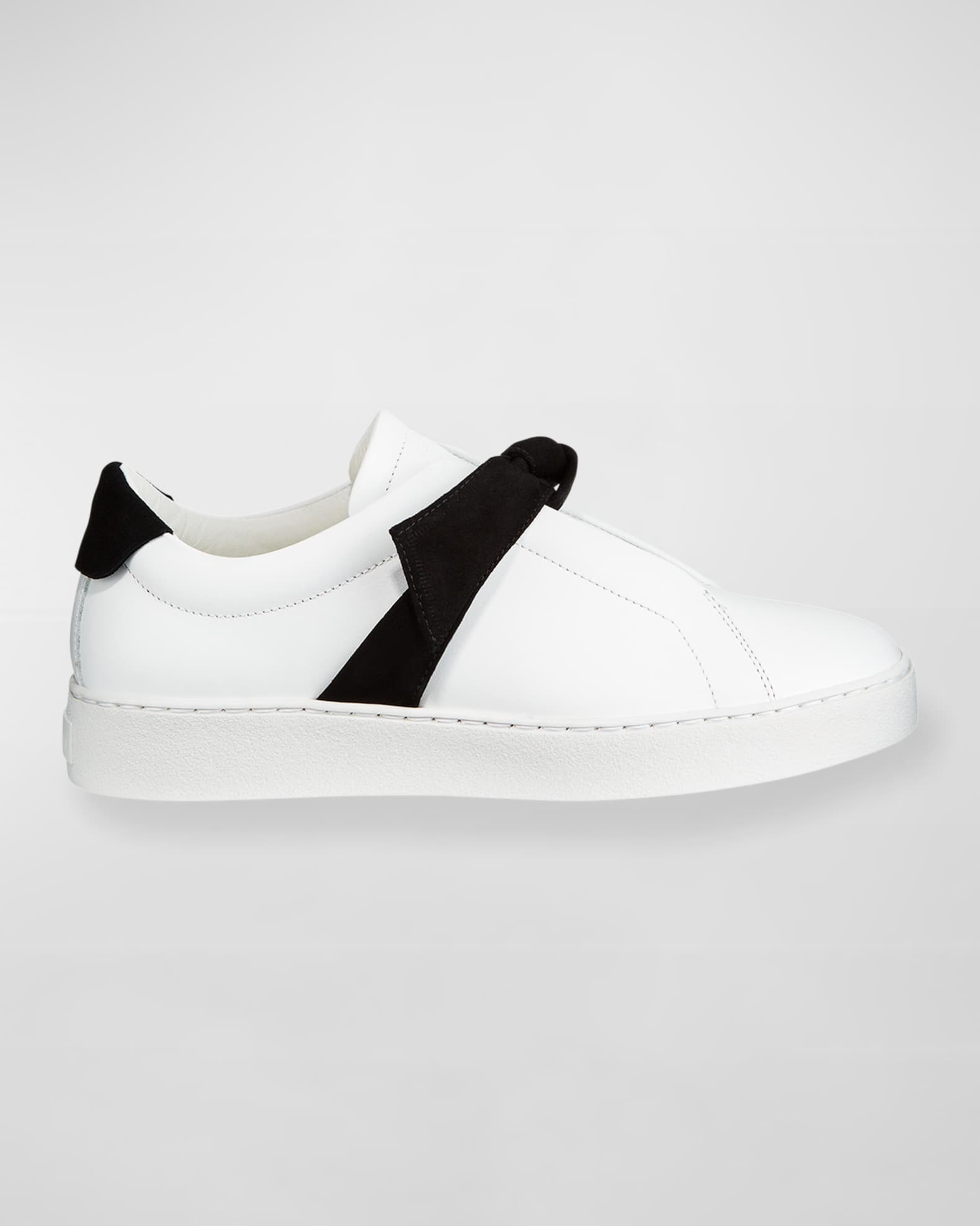 Alexandre Birman Clarita Two-Tone Sneakers, White/Black | Neiman Marcus
