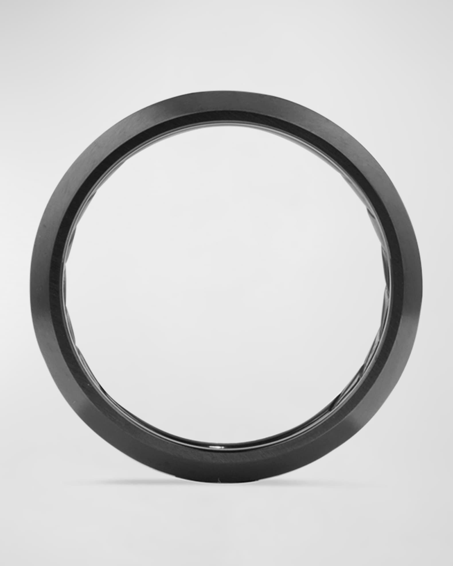 David Yurman Men's Beveled Band Ring in Titanium, 6mm Neiman Marcus