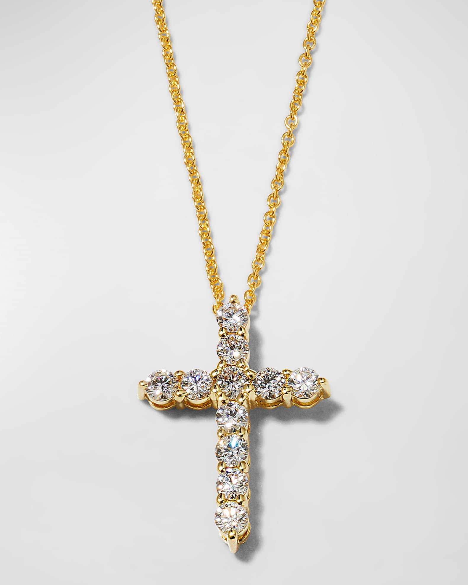 18K Real Gold Plated Diamond Cross Necklace – Cutethingscommin