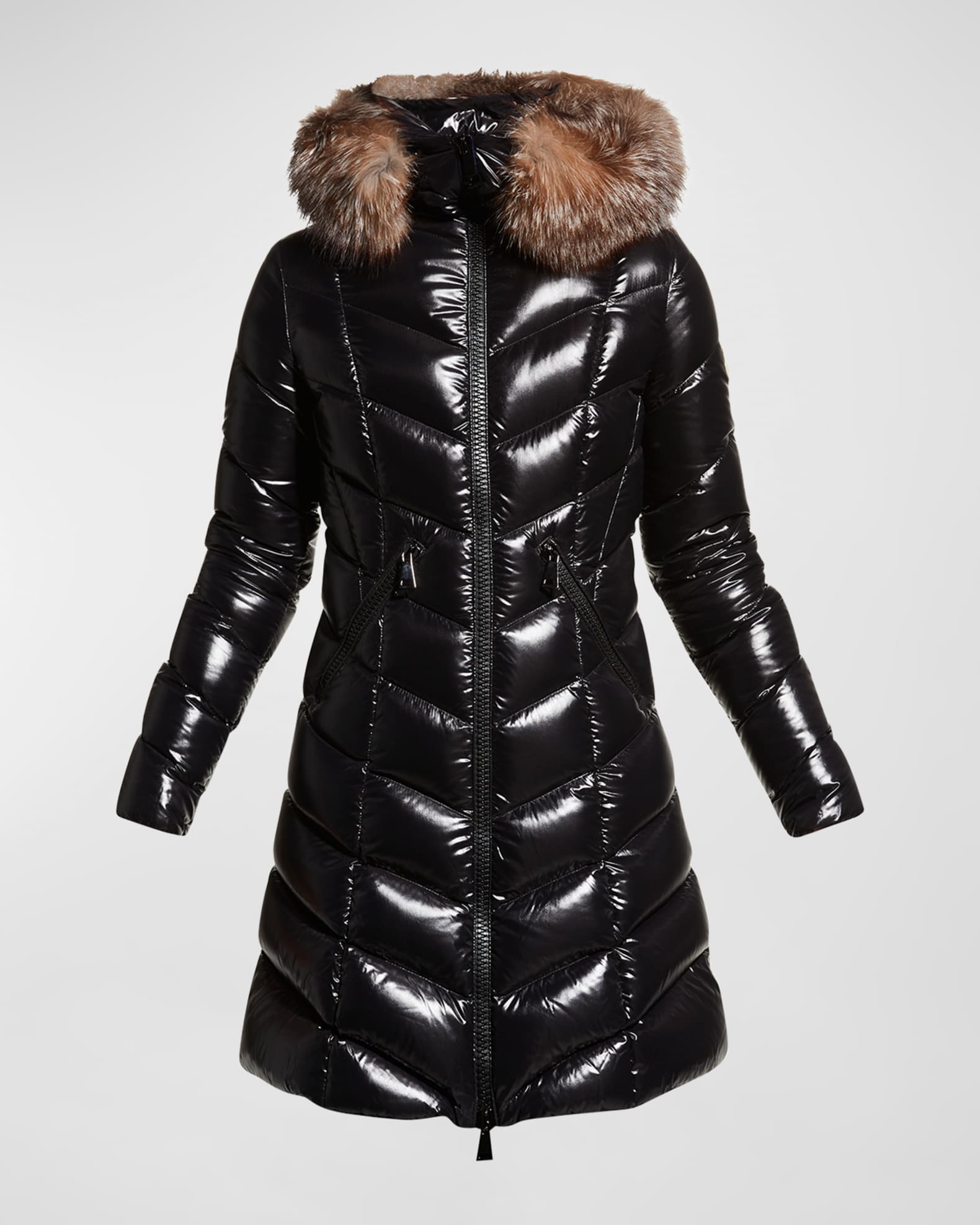 Fulmarus Fur-Trim Hood Chevron Puffer Coat
