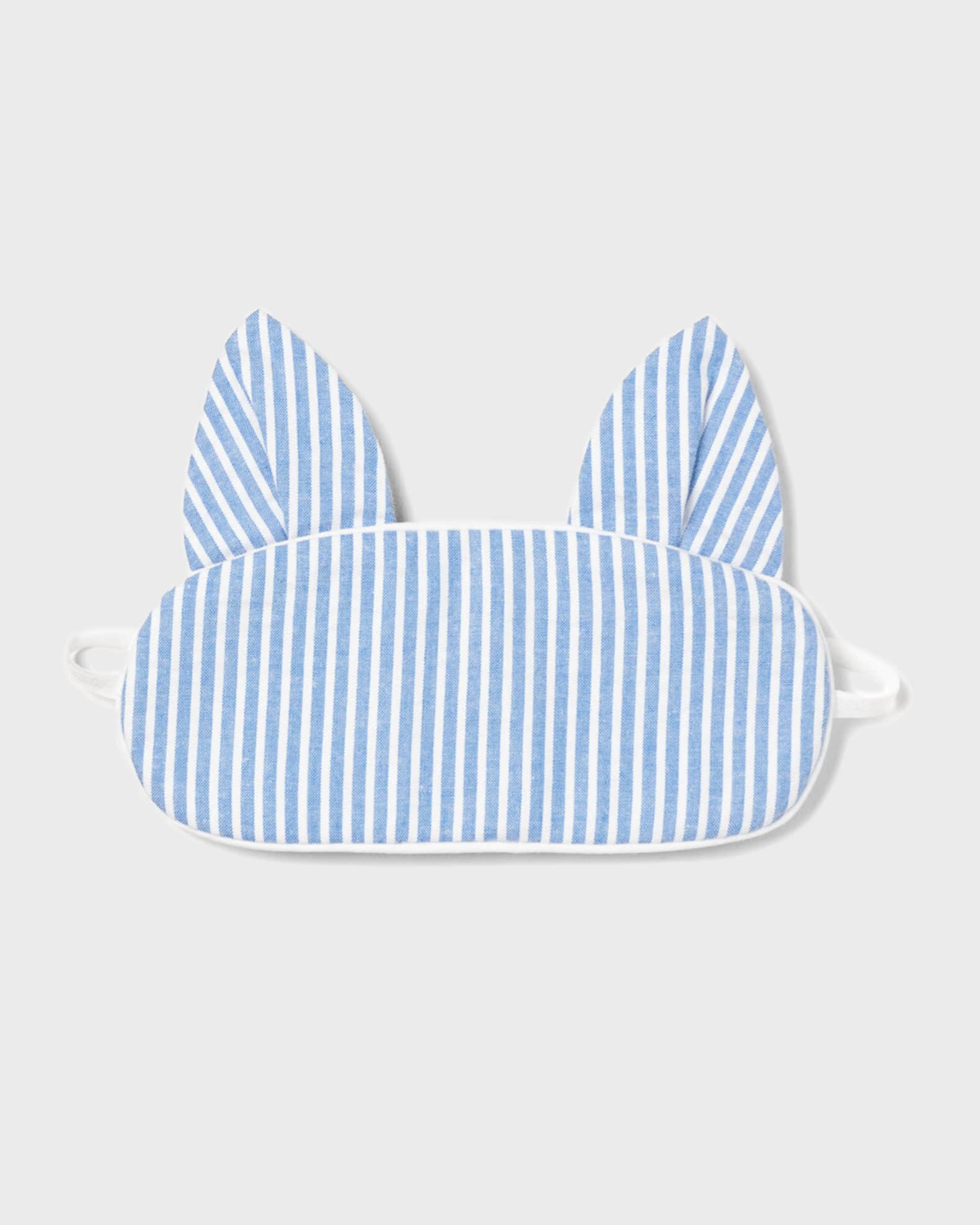 Petite Plume Kids' Kitty Seersucker Eye Mask