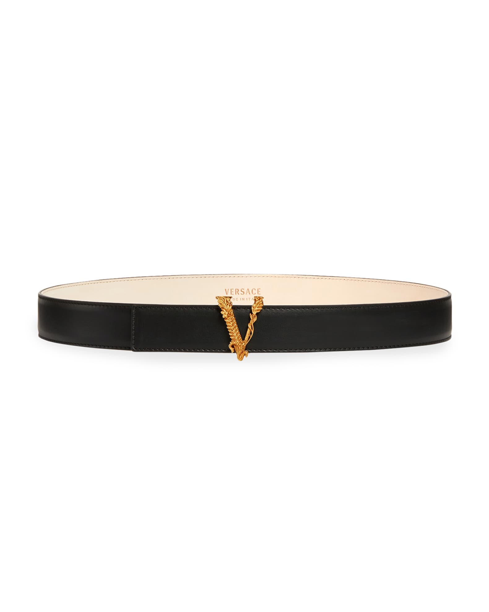 Versace Virtus Crystal Leather Belt - Pink