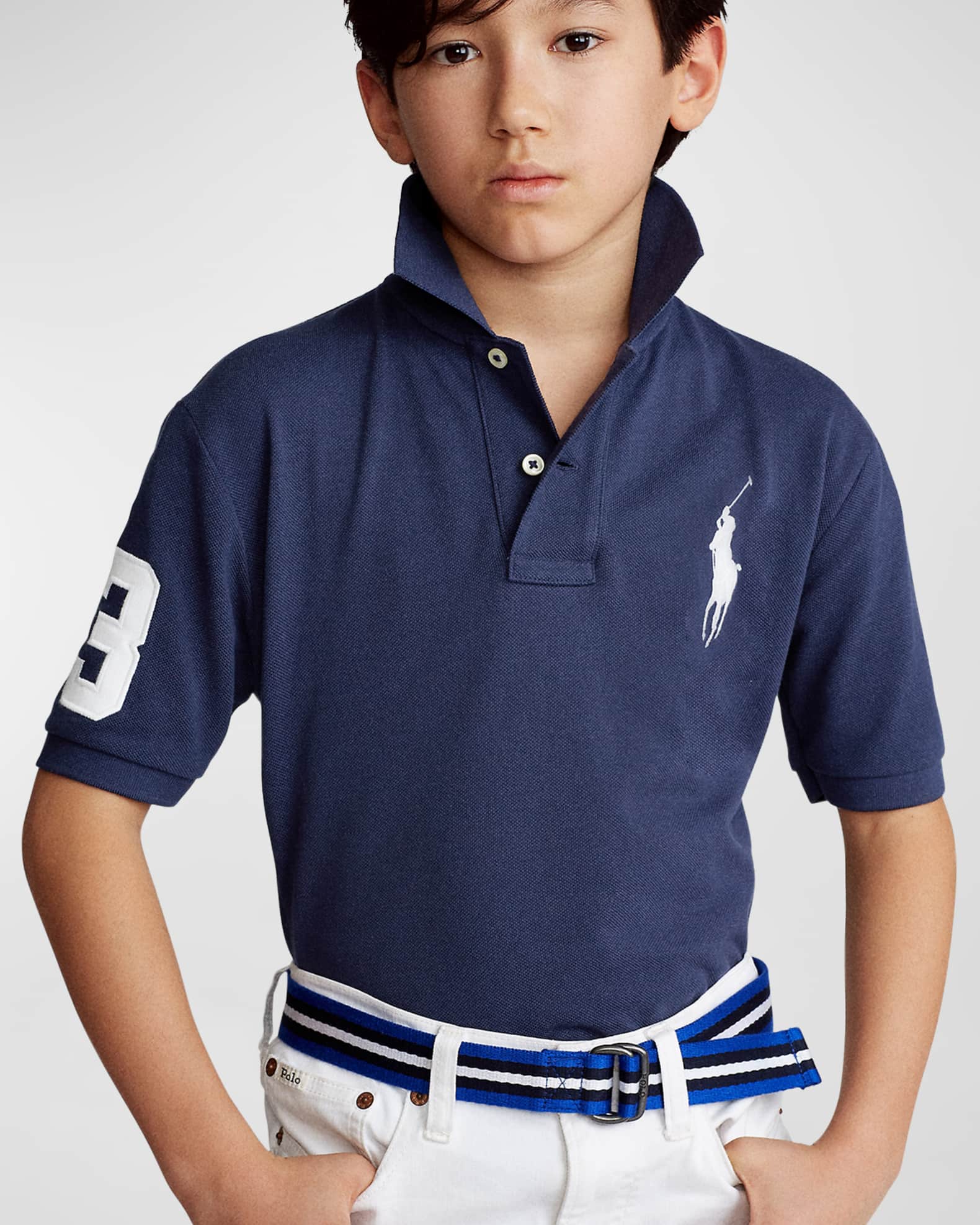 Polo Ralph Lauren Boy's Big Pony Mesh Knit Polo, Size S-XL
