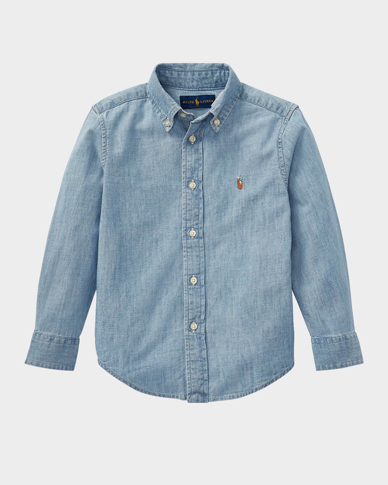 Boy's Woven Chambray Shirt, Size 2-3 0