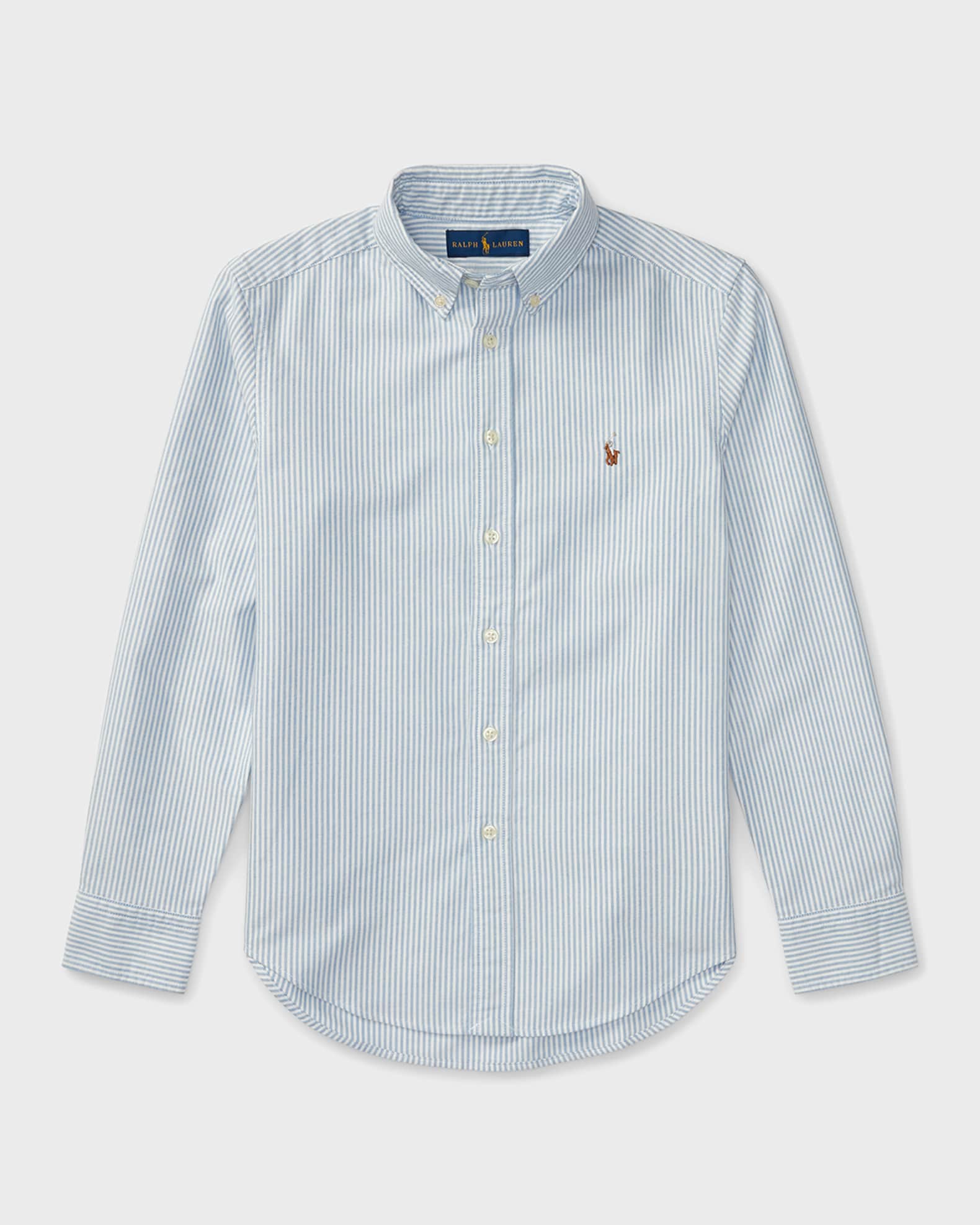Boy's Cotton Oxford Stripe Sport Shirt 0