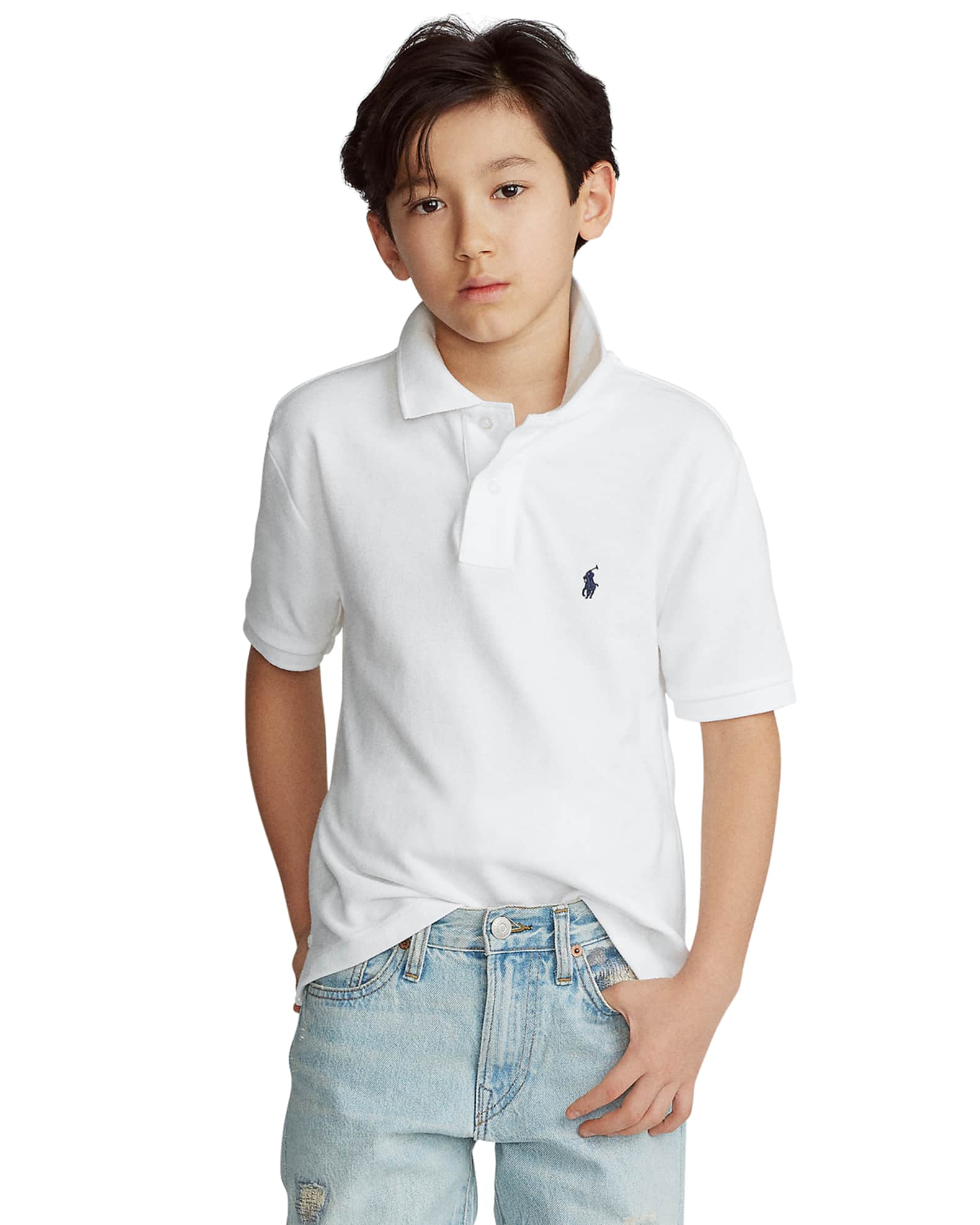 Boy’s Short-Sleeve Logo Embroidery Polo Shirt, Size S-XL 0