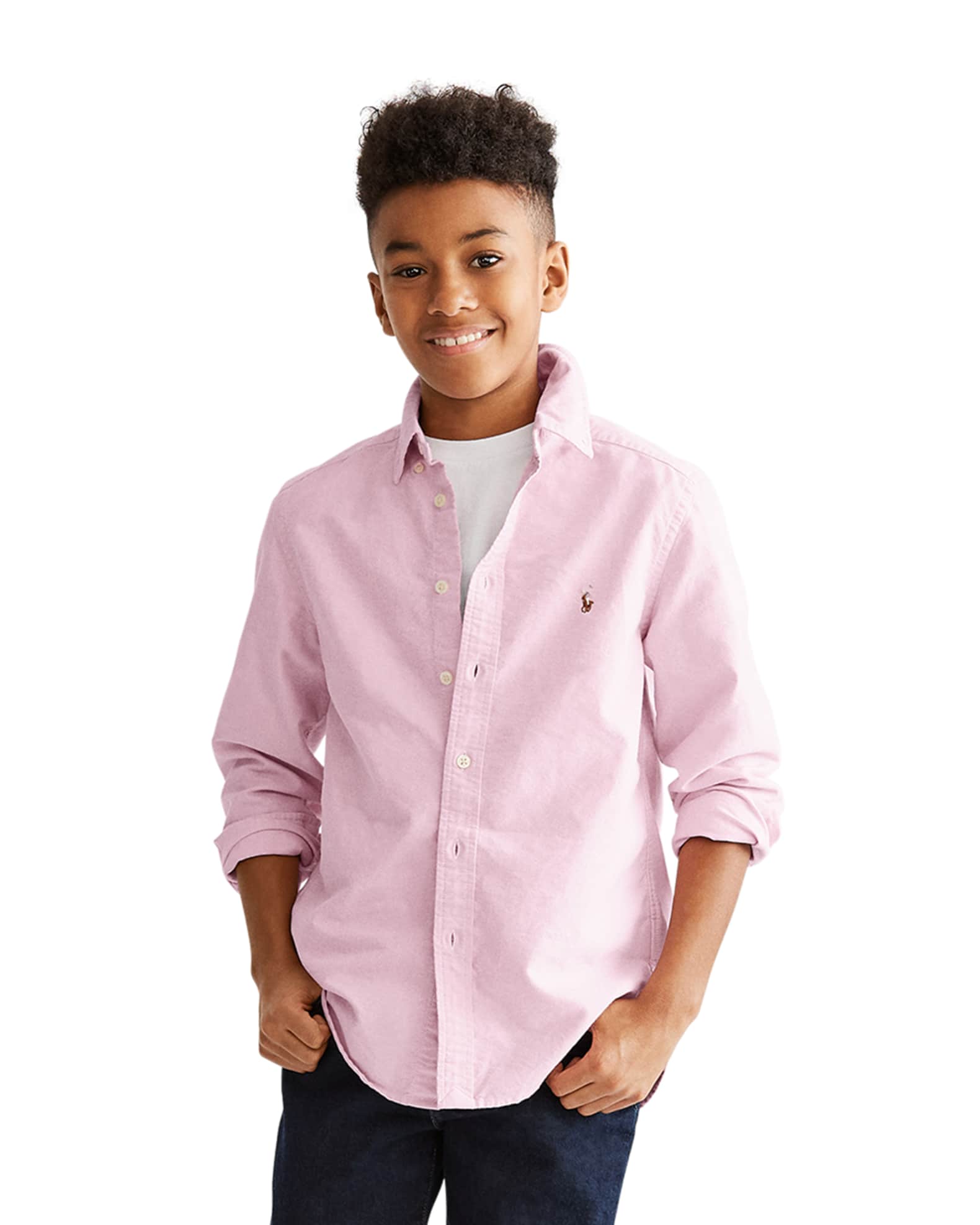 Boy s Cotton Oxford Sport Shirt Size S XL