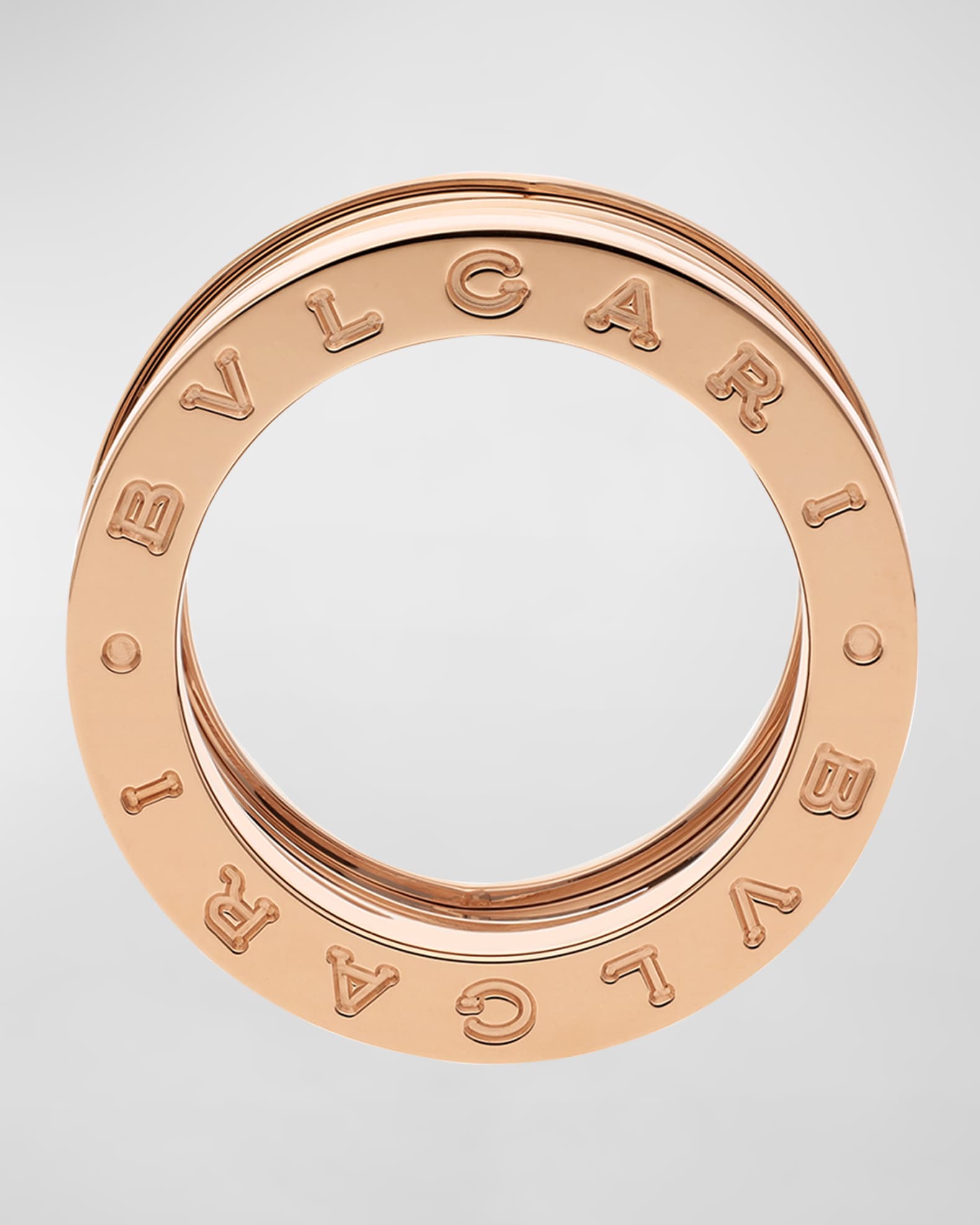 B.Zero1 18k Rose Gold 4-Band Ring with White Ceramic, EU 55 / US 7.25