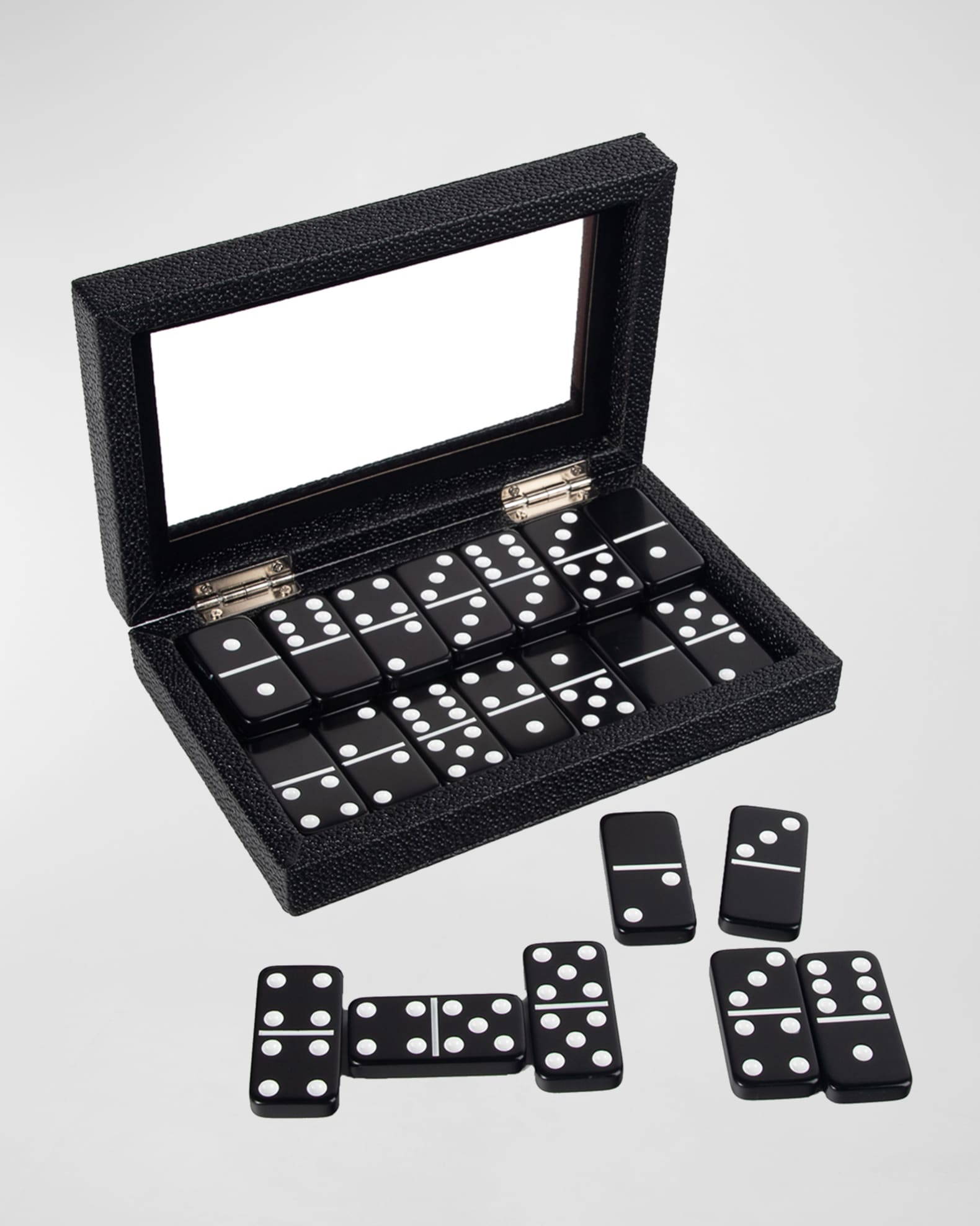 Brouk and Co Onyx Domino Set with Vegan Leather Case | Neiman Marcus
