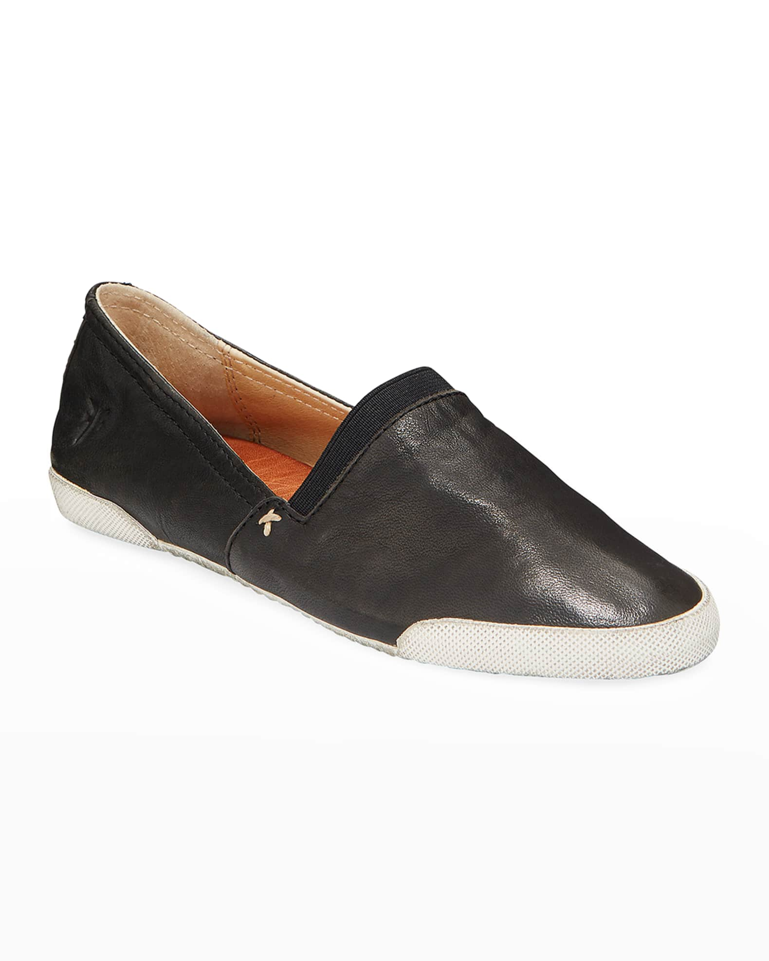 Frye Melanie Antiqued Leather Slip-On Sneakers | Neiman Marcus