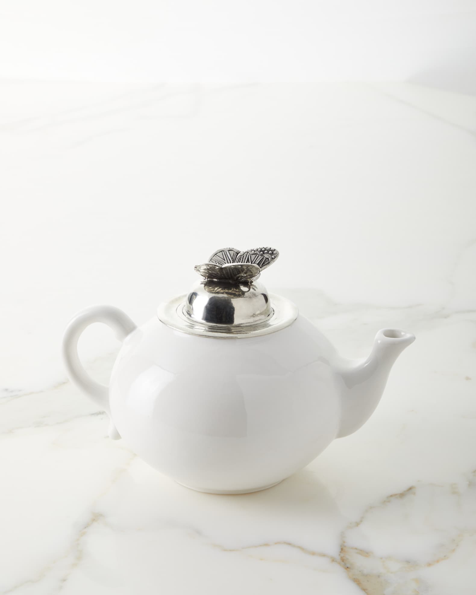 Ceramic Pewter Teapot 0