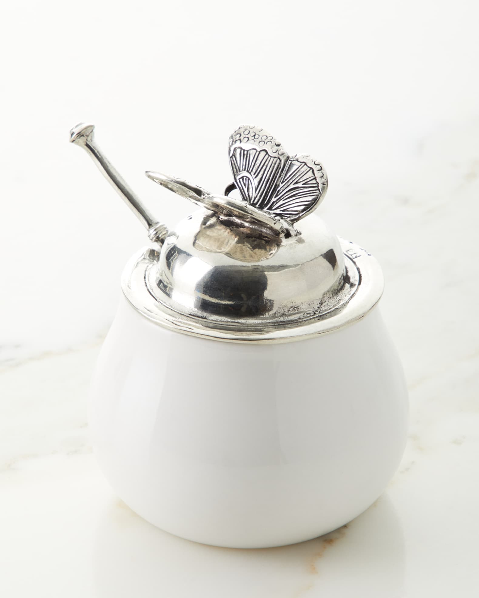 Ceramic Pewter Sugar Holder 0