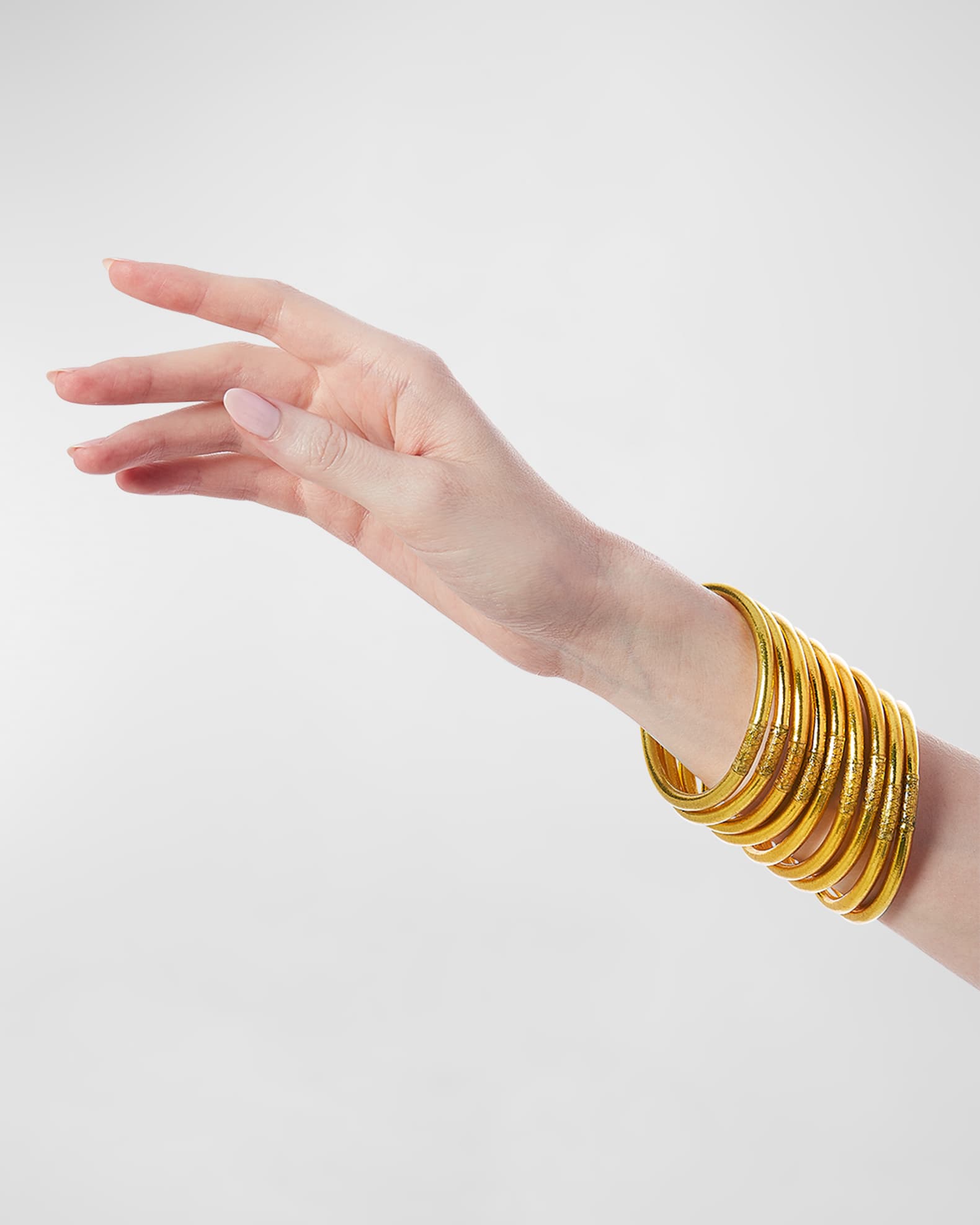 BuDhaGirl Gold All-Weather Bangles, Size S-L, Set of 9