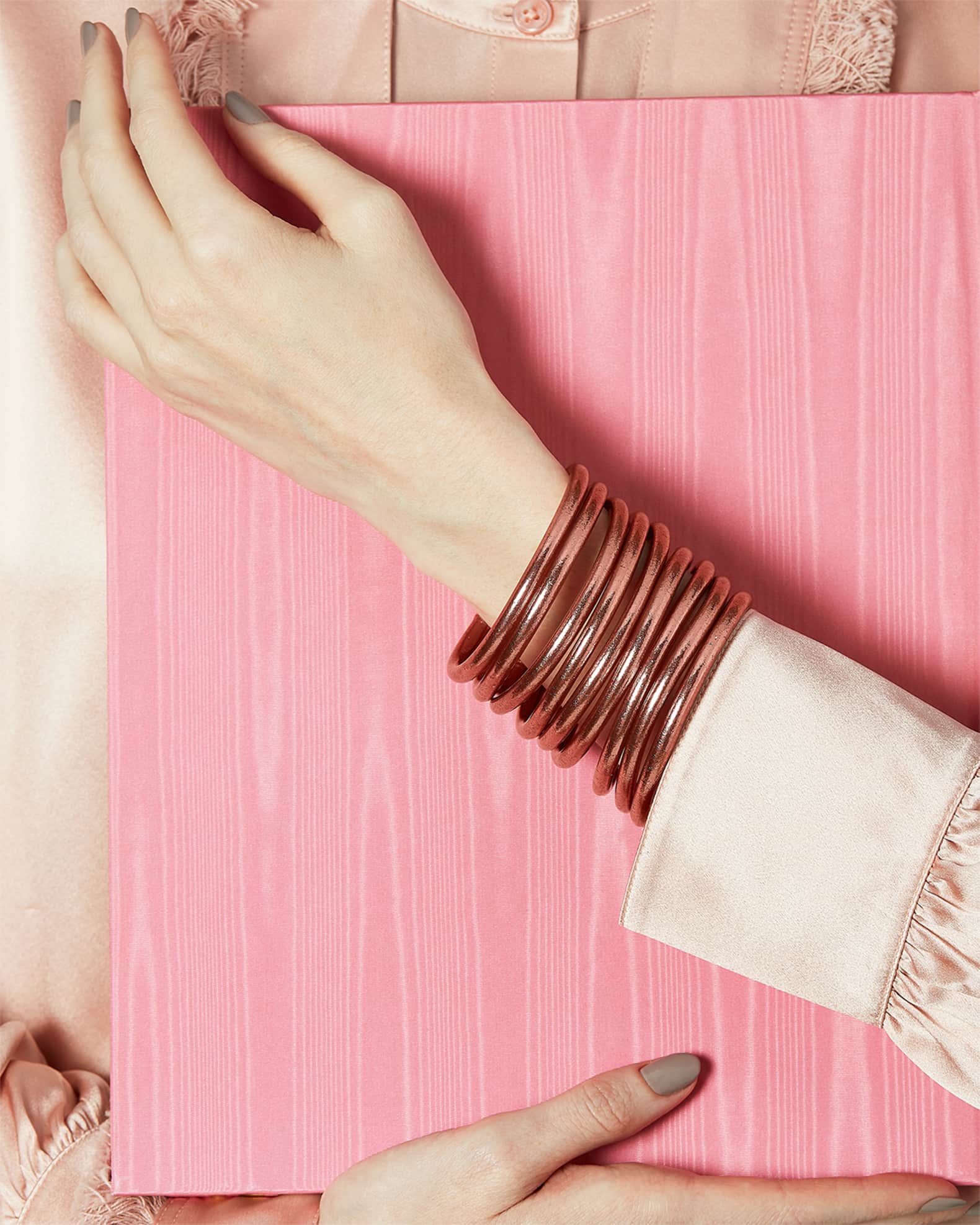 All weather bangles rose gold outlet