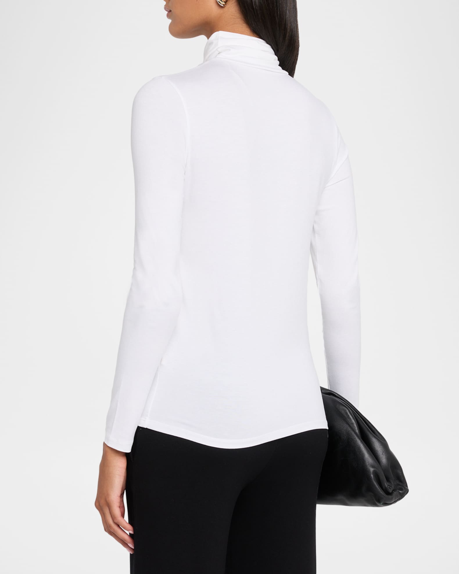 Majestic Long Sleeve Viscose Turtleneck in Rubis/red