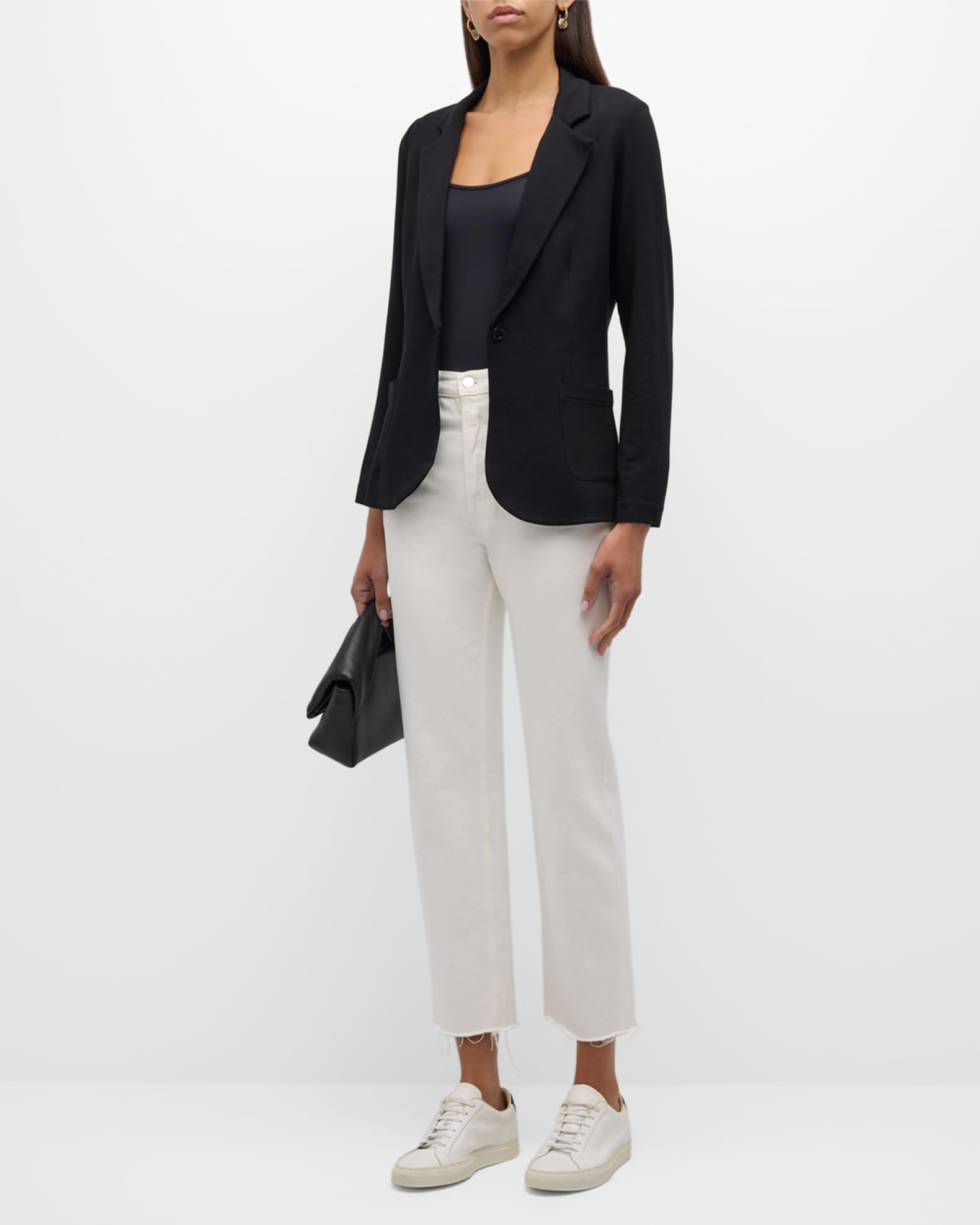 French Terry One-Button Blazer 1
