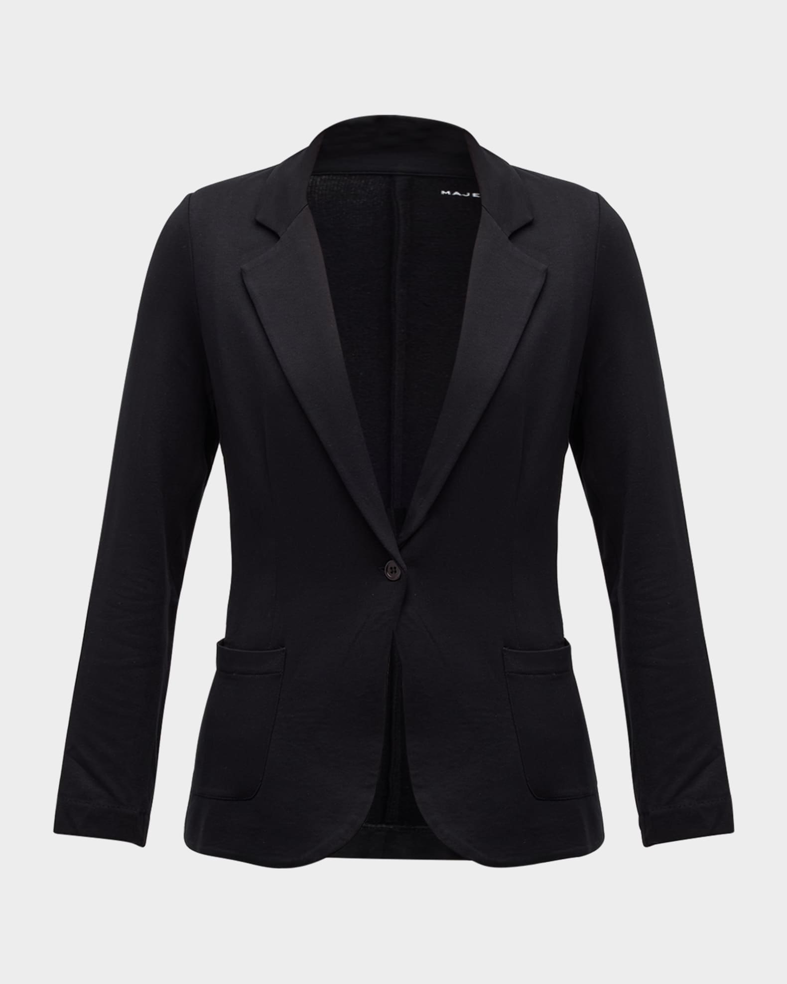 French Terry One-Button Blazer 0