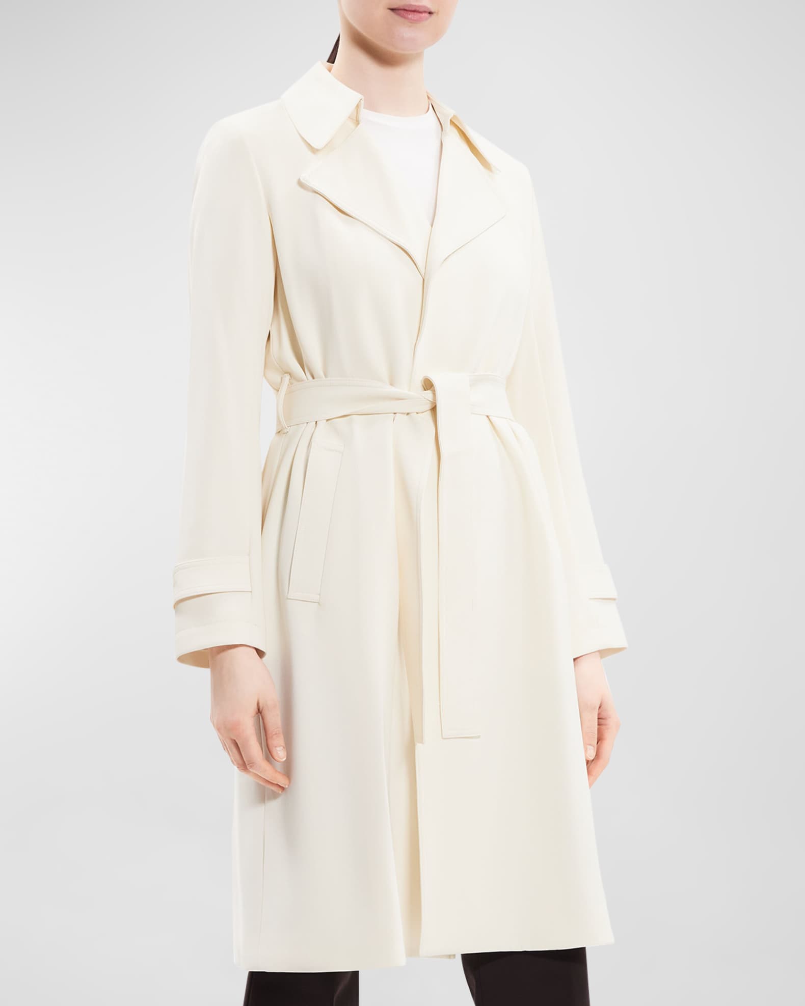 Theory oaklane silk trench coat hotsell