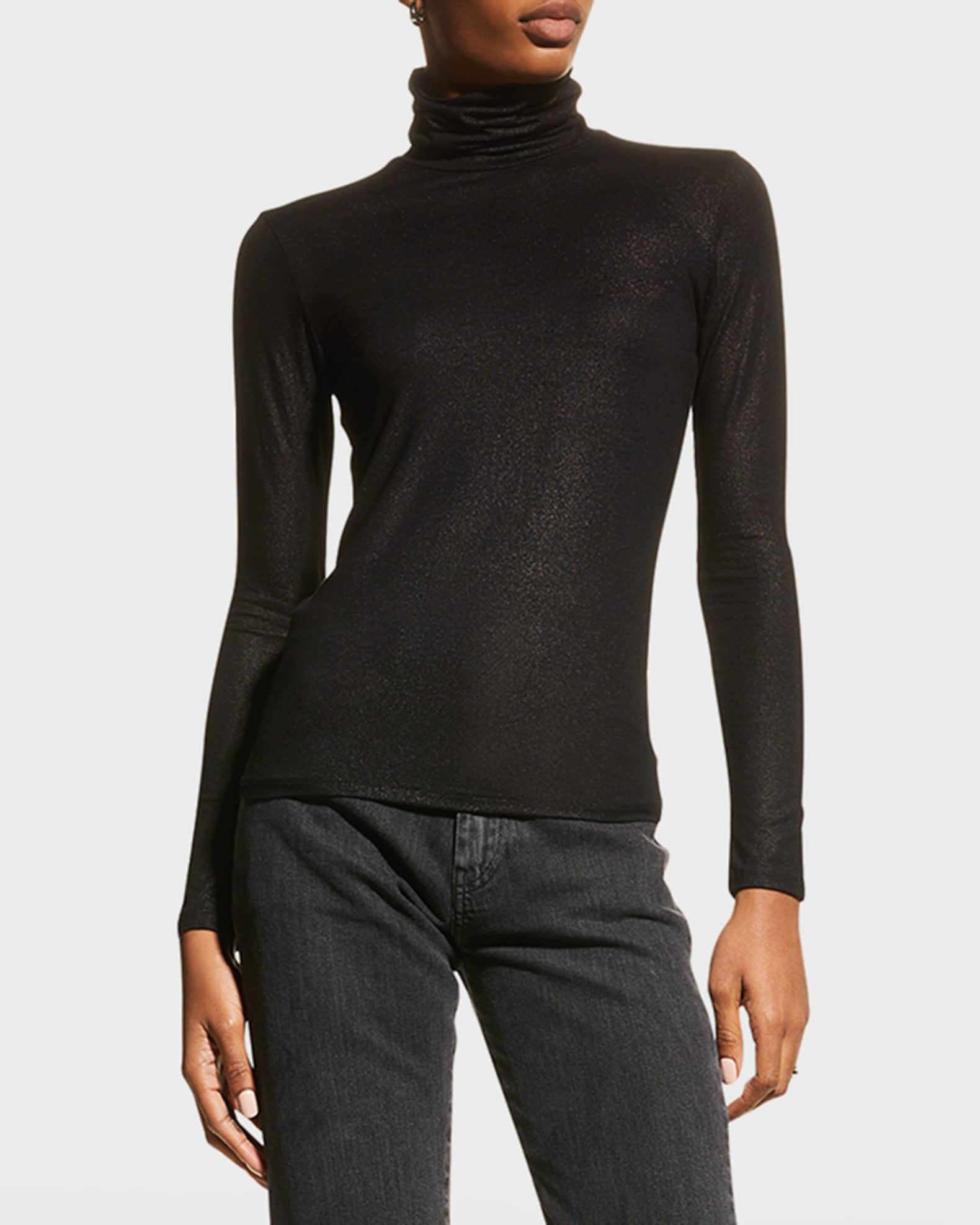 Majestic Filatures Metallic LongSleeve Turtleneck Top Neiman Marcus