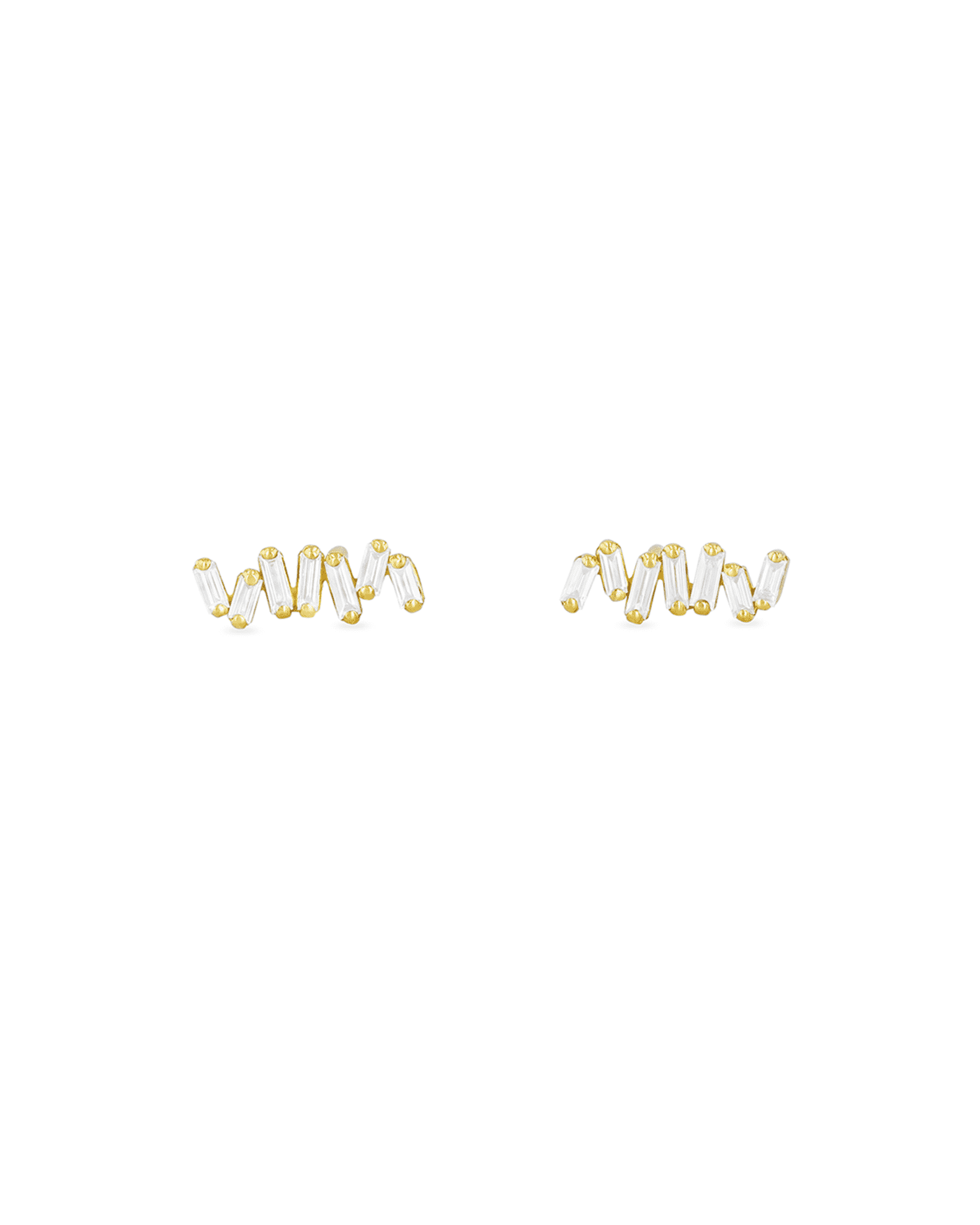 18k White Gold Diamond Baguette Stud Earrings 0