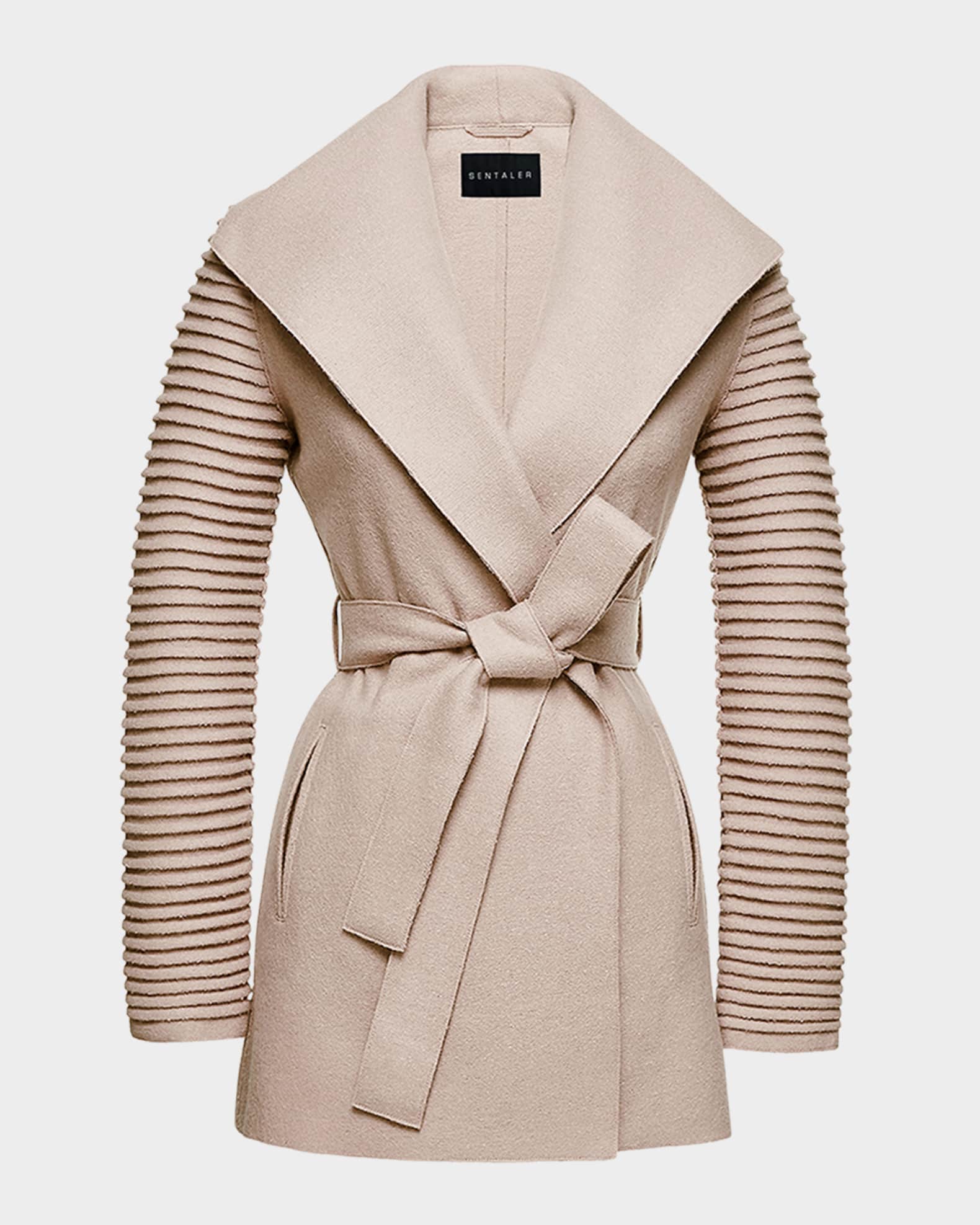 Oversized collar clearance wrap coat