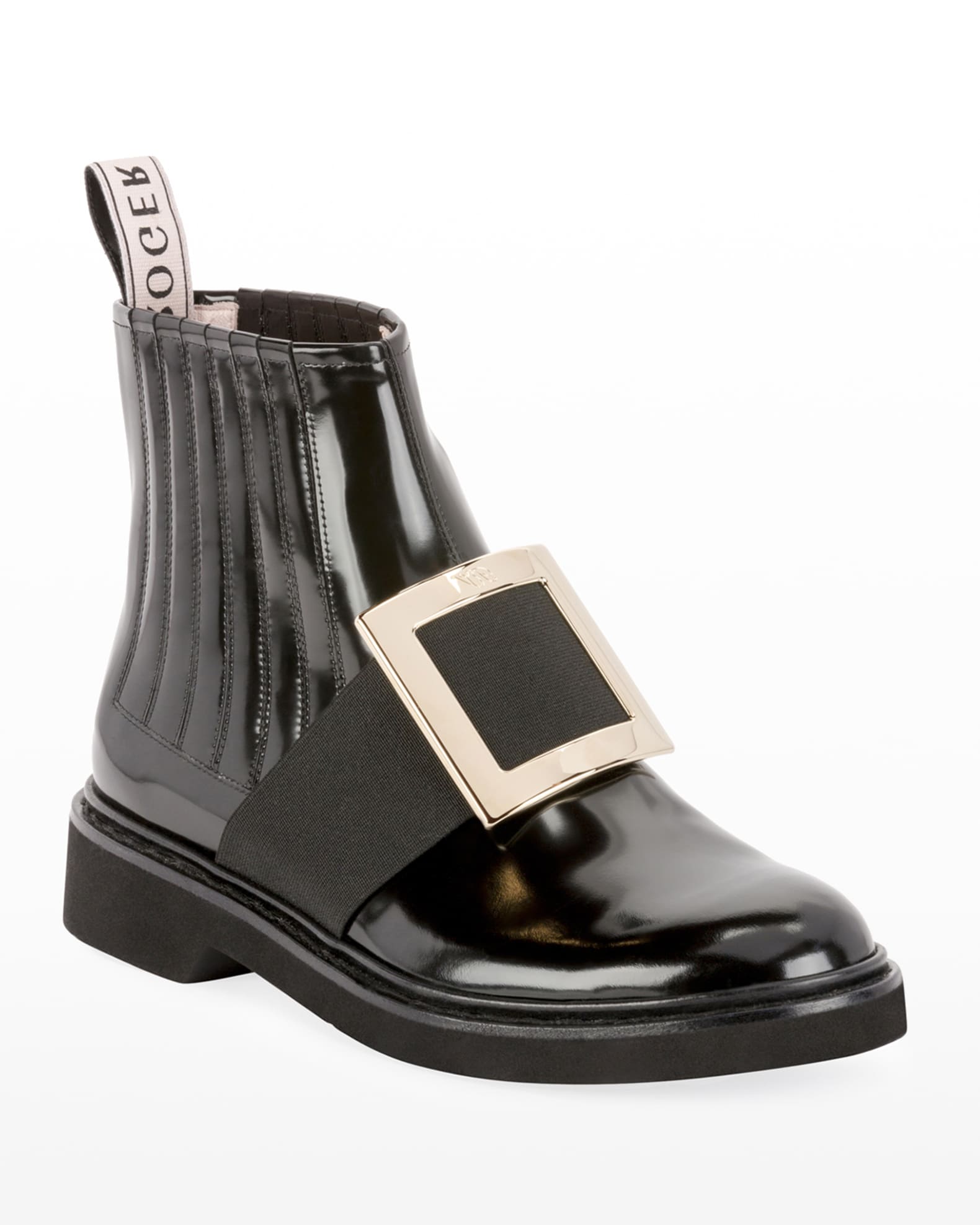 Roger Vivier Viv Ranger Patent Leather Pilgrim Buckle