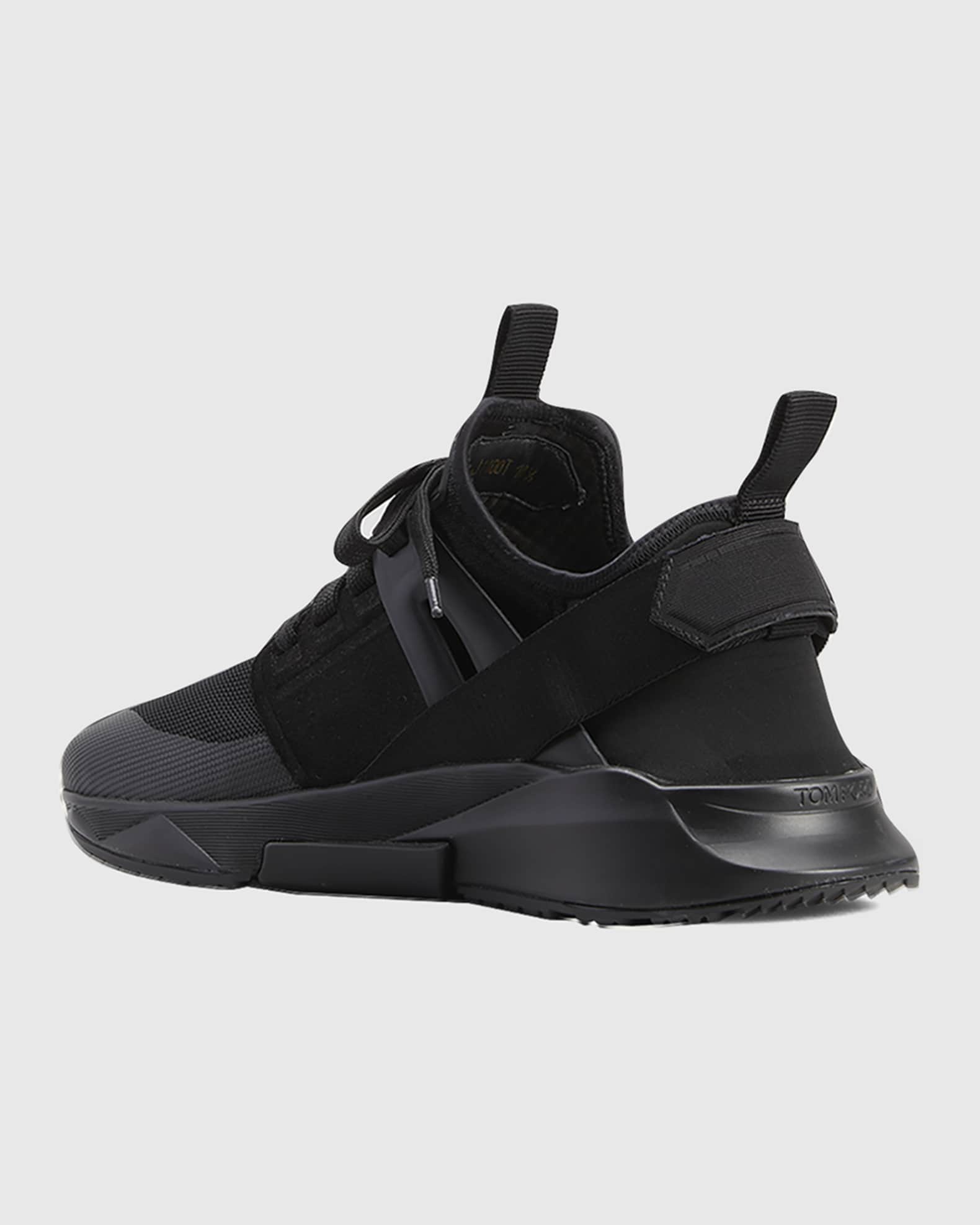 TOM FORD Men's Jago Mesh Leather Heel-Strap Trainer Sneakers TOM FORD Men's Jago Mesh Leather Heel-Strap Trainer Sneakers