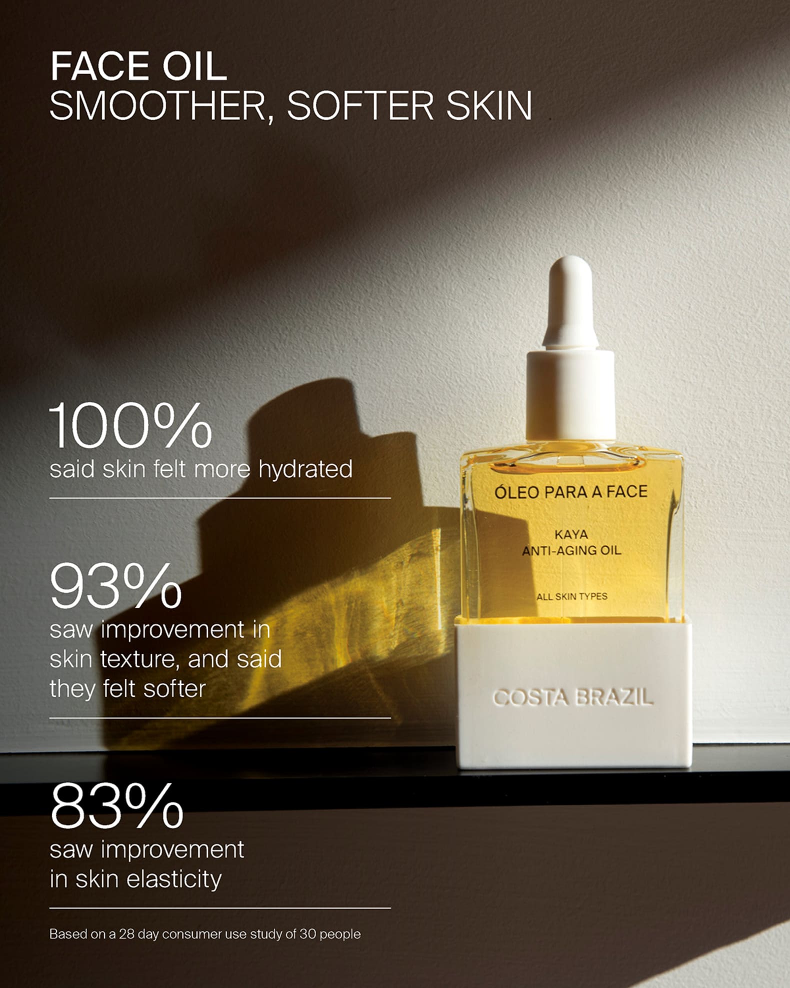 Costa Brazil Oleo Para a Face Kaya AntiAging Face Oil, 1 oz./ 30 mL