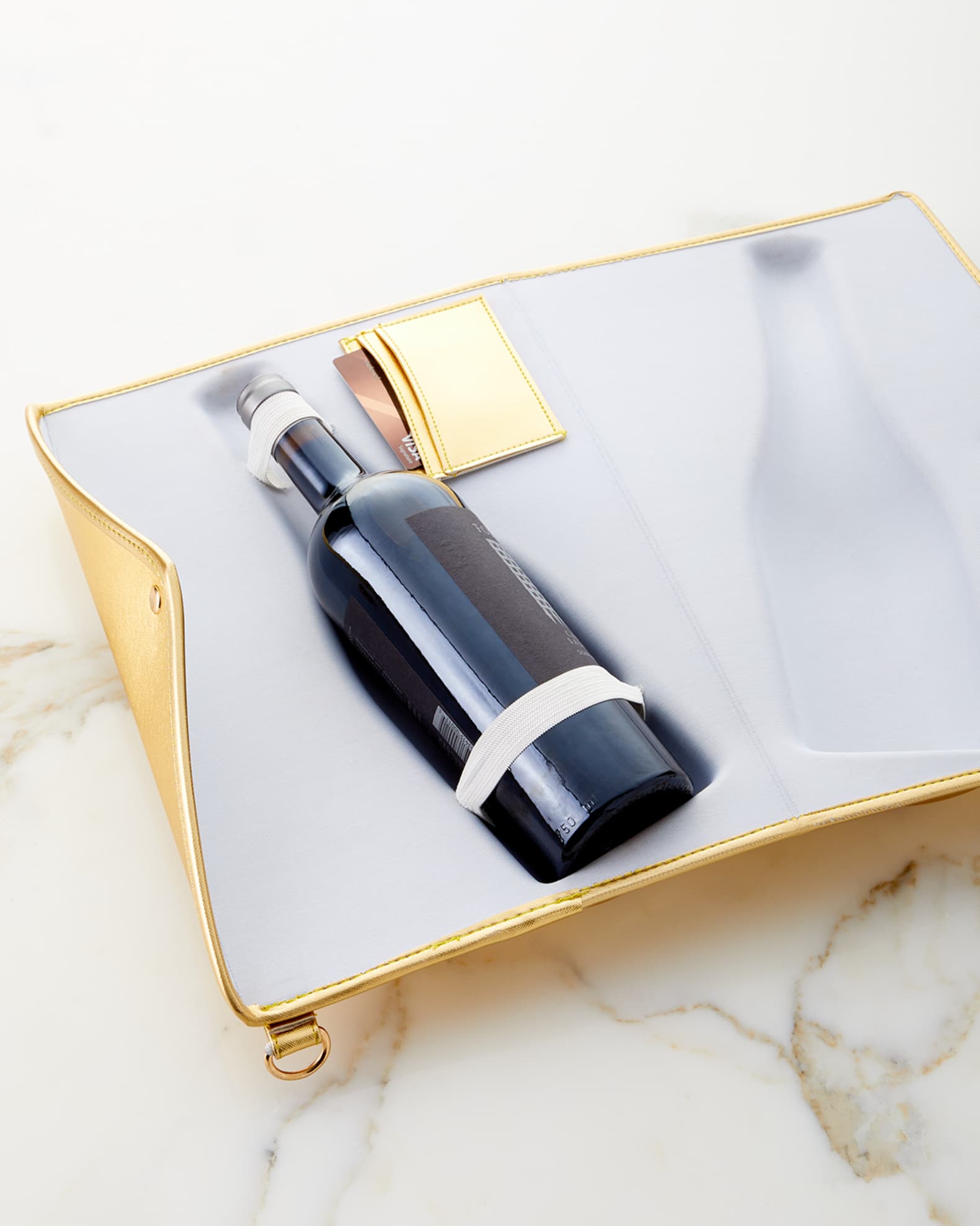 8 Oak Lane Large Gold Champagne Clutch Neiman Marcus