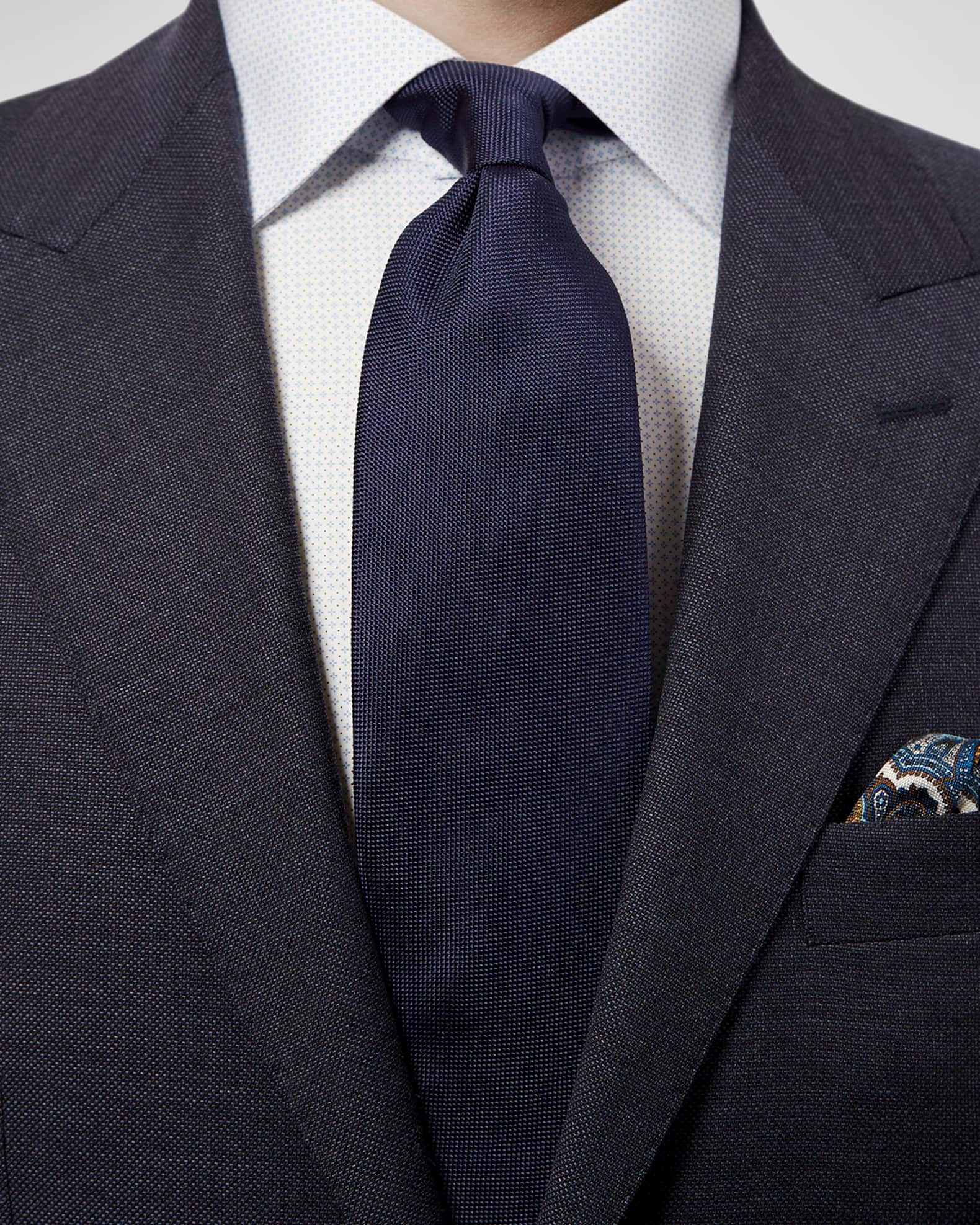 Men's Textured Solid Silk Tie 1