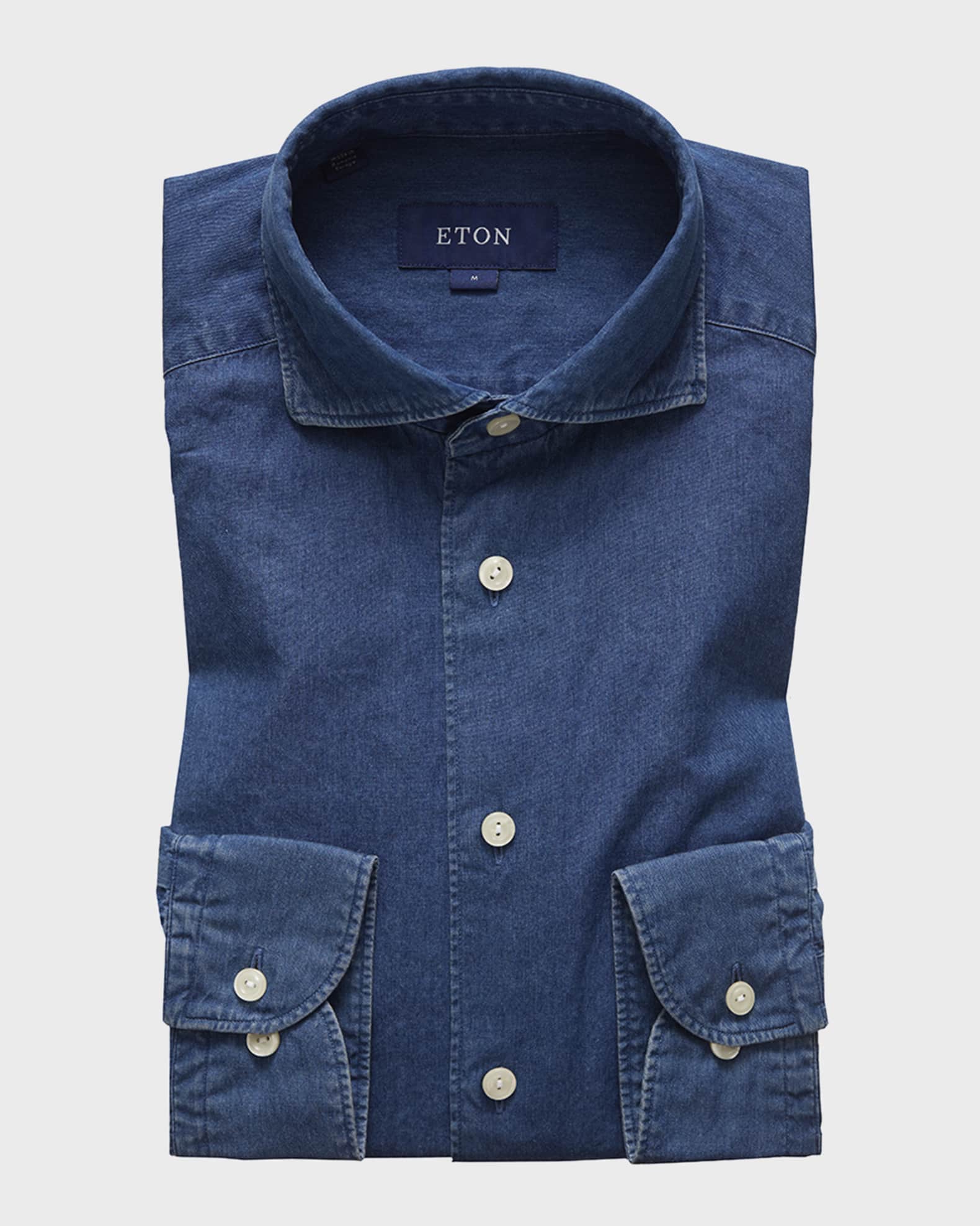 Baffle nikkel Ale Eton Men's Contemporary-Fit Soft Denim Dress Shirt | Neiman Marcus
