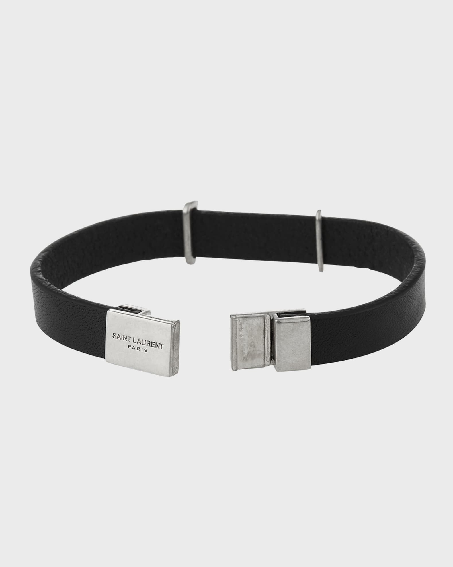 Monogram Leather Bracelet in White - Saint Laurent