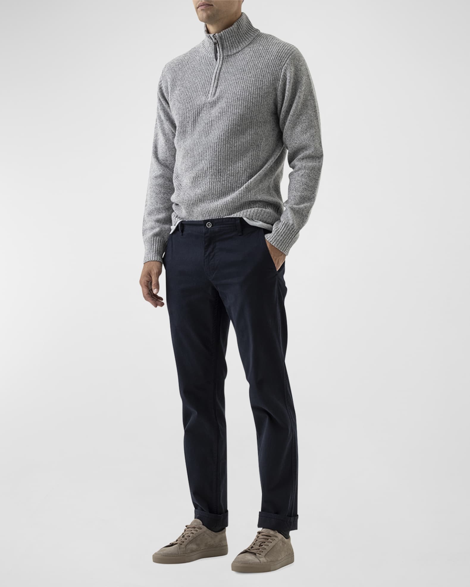 Rodd & Gunn Men's Charlestown Quarter-Zip Lambswool Sweater | Neiman Marcus