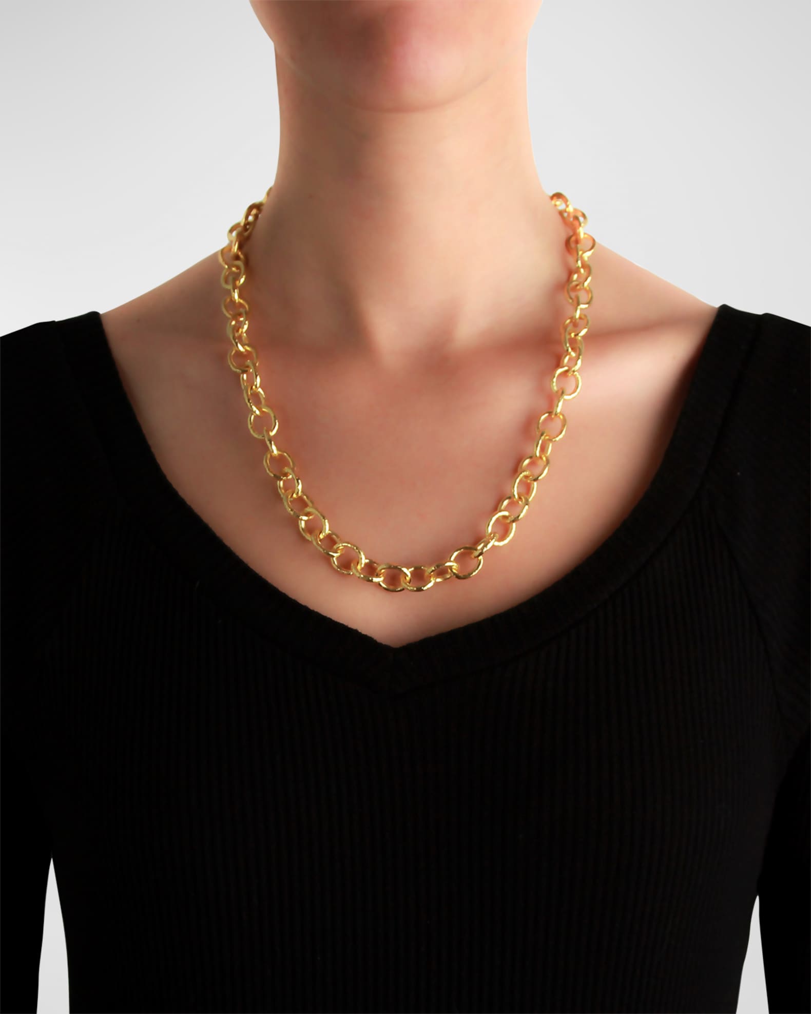 Elizabeth Locke 19K Elba Link Necklace with Toggle Neiman Marcus